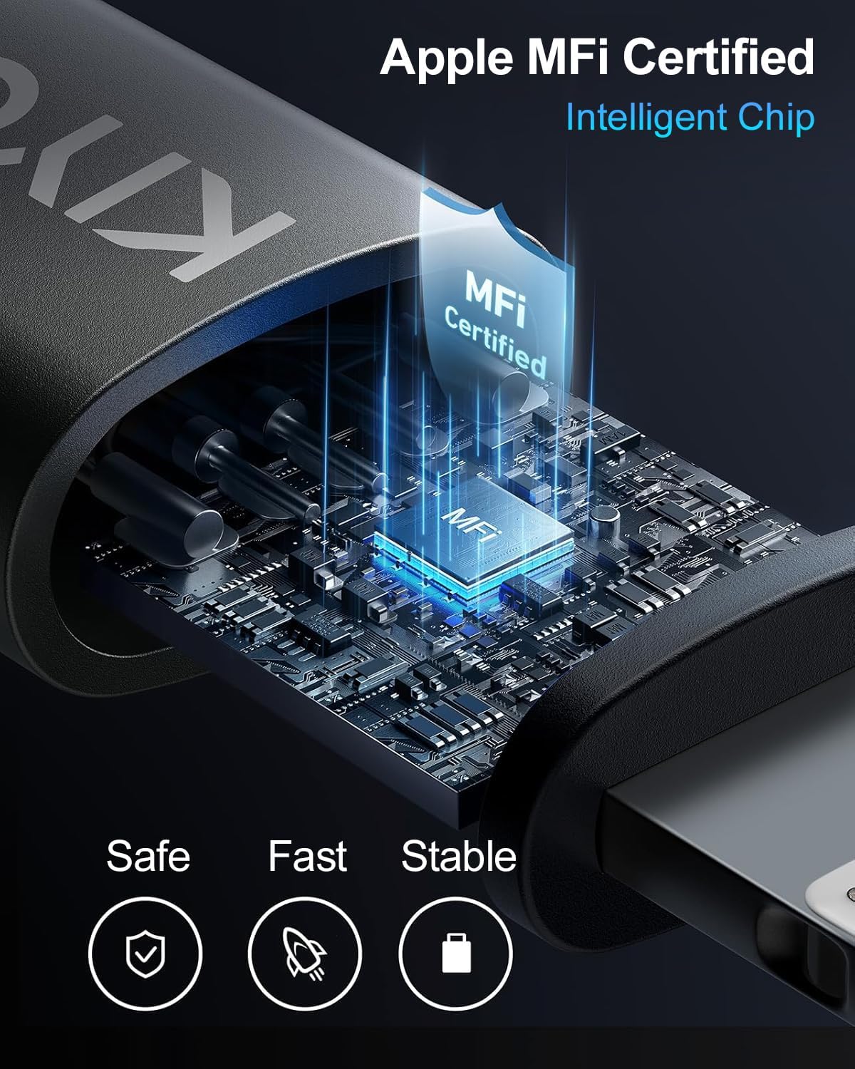 USB to Lightning Cable for Car 6FT, Coiled iPhone Charger Braided Lightning Cable [Apple MFi Certified] Fast Charging Cord Compatible with iPhone 14 Pro/Pro Max/Plus 13 12 11 8 7, iPad AirPods