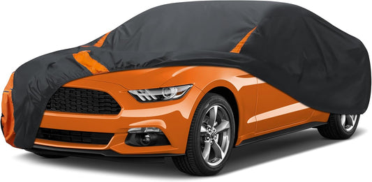 in Full Exterior Car Cover All Weather, Waterproof，UV Resistant, Dustproof Fit BMW 8 Series,Buick Reatta,Chevrolet Camaro,Pontiac Firebird,Honda Clarity,Mustang,GT-R,Subaru WRX etc. Size C4