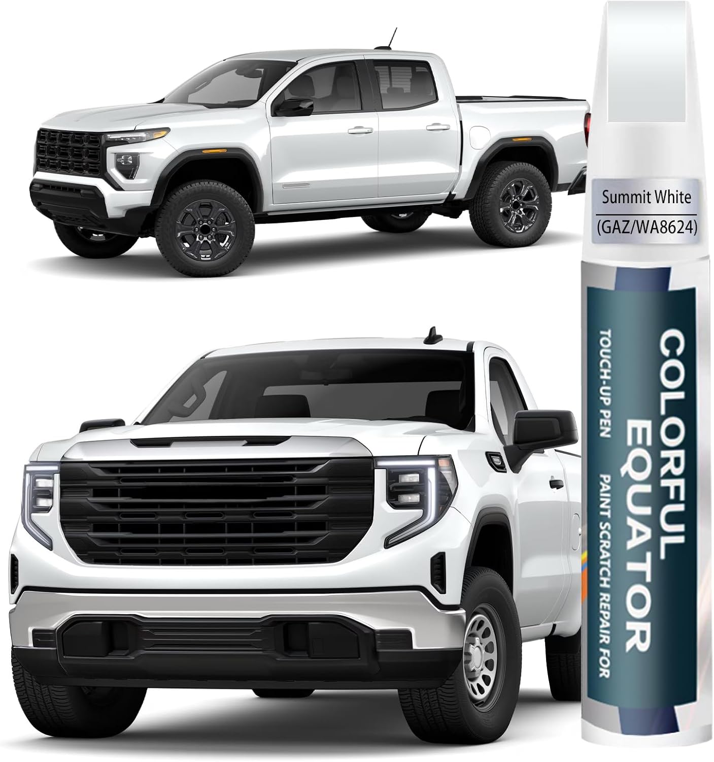 Summit White(GAZ/WA8624) Touch Up Paint for GMC, Car Paint Pen Scratch Repair Two-In-One Touch Up Paint, Premium Car Scratch Remover for Deep Scratches