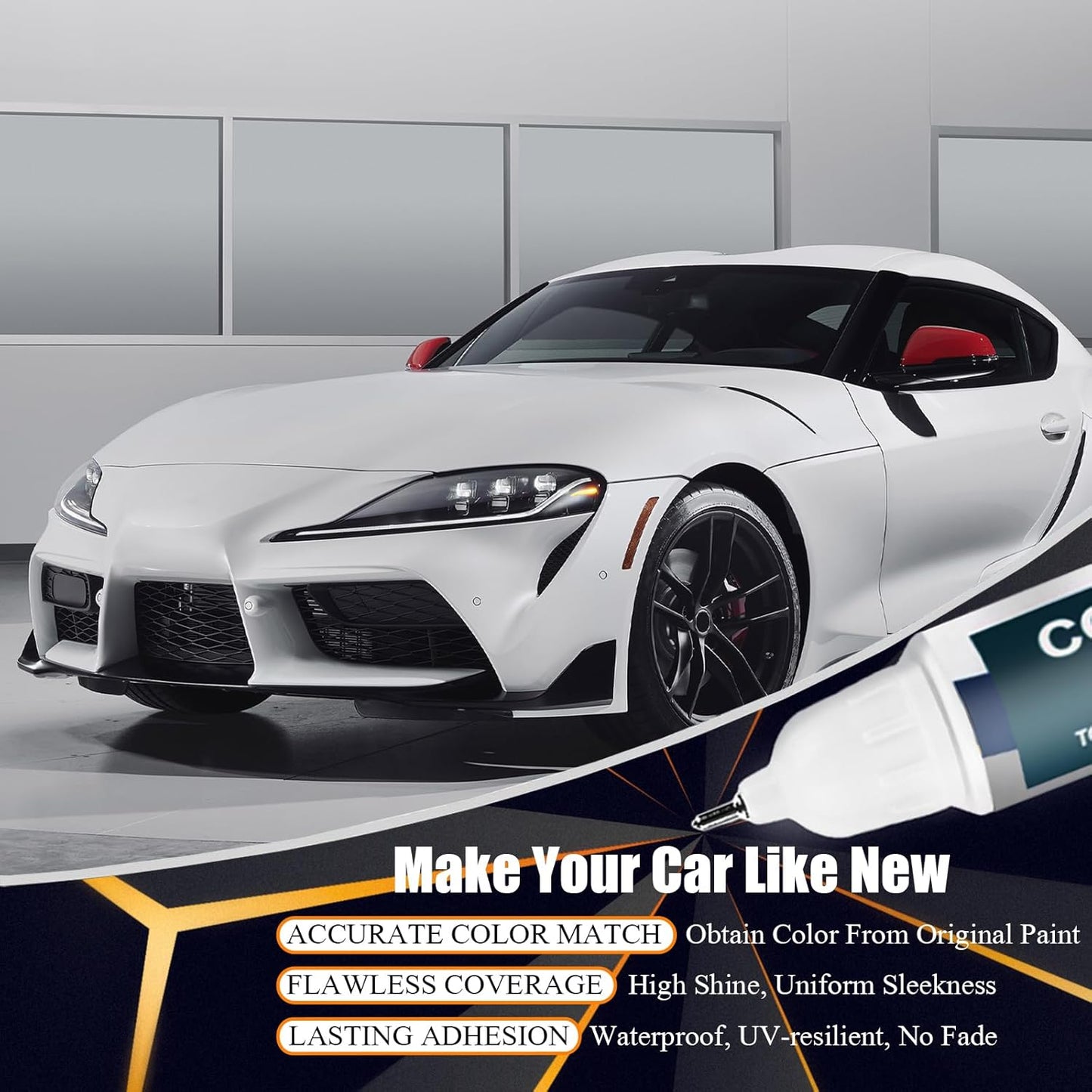 1F7 Classic Silver Metallic Touch Up Paint for Toyota, Car Paint Pen Scratch Repair Two-In-One Touch Up Paint, Premium Car Scratch Remover for Deep Scratches