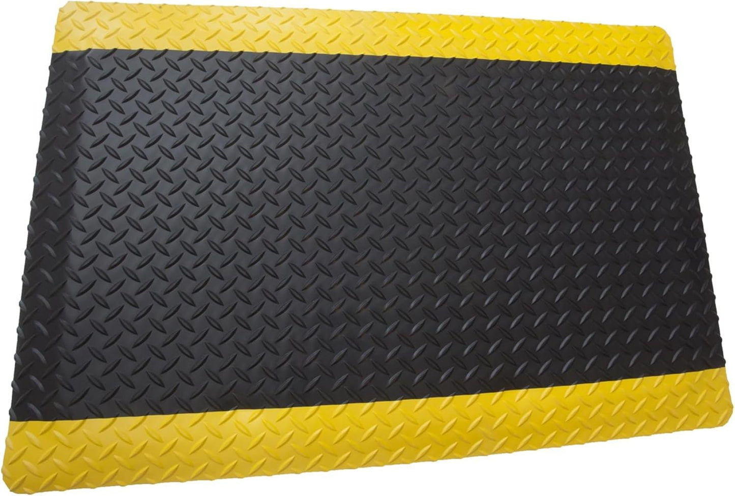 Rhino Mats, American Classic Diamond Anti-Fatigue Mats, Industrial Ergonomic Comfort Standing Mat for Work, Home, Garage, Office, Kitchen or Anywhere (Black/Yellow 1" Thick, 3 FT. x 17 FT.)