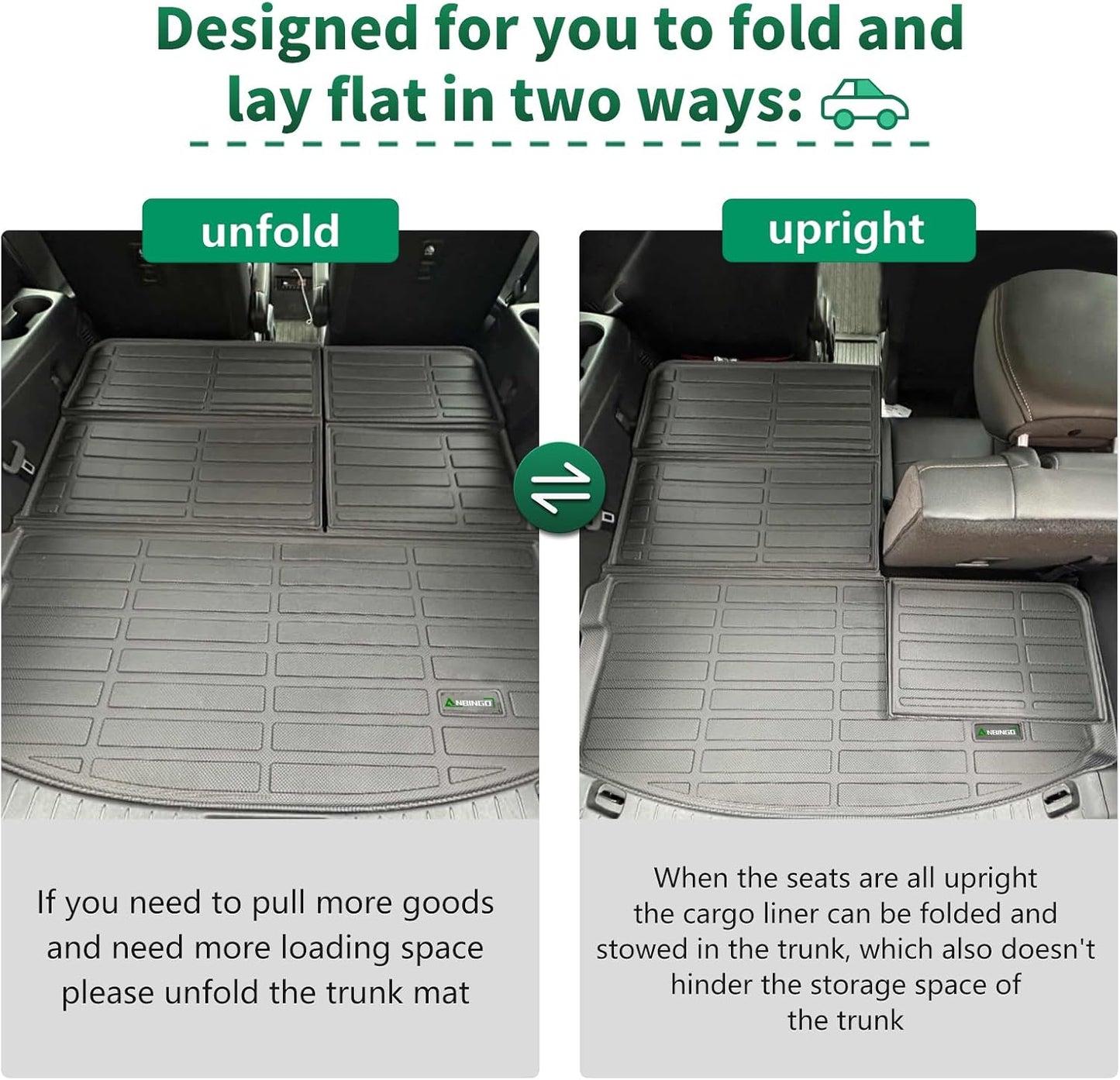 ANBINGO®Floor Mats Fit for Buick Enclave 2018-2024 & Cargo Liner All Weather Car Mats Rug for Buick Enclave TPE Rug Mat for Buick Enclave Rubber Trunk Liner Carpet for Enclave Automotive Accessories