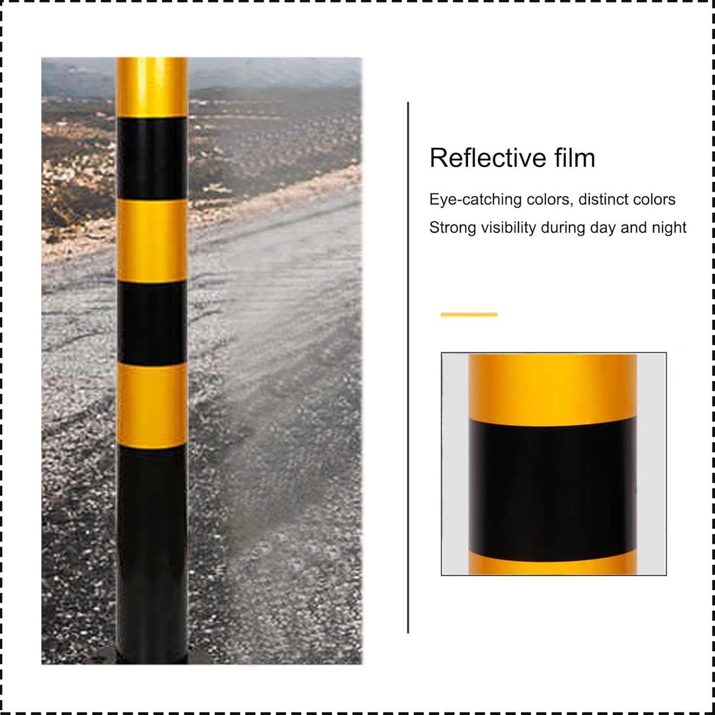 Safety Barrier Bollard for Driveways, Parking Bollard for Warehouse, Traffic Barricade Cones, Parking Stopper for Garage, for Construction Sites etc(Black (3PCS))