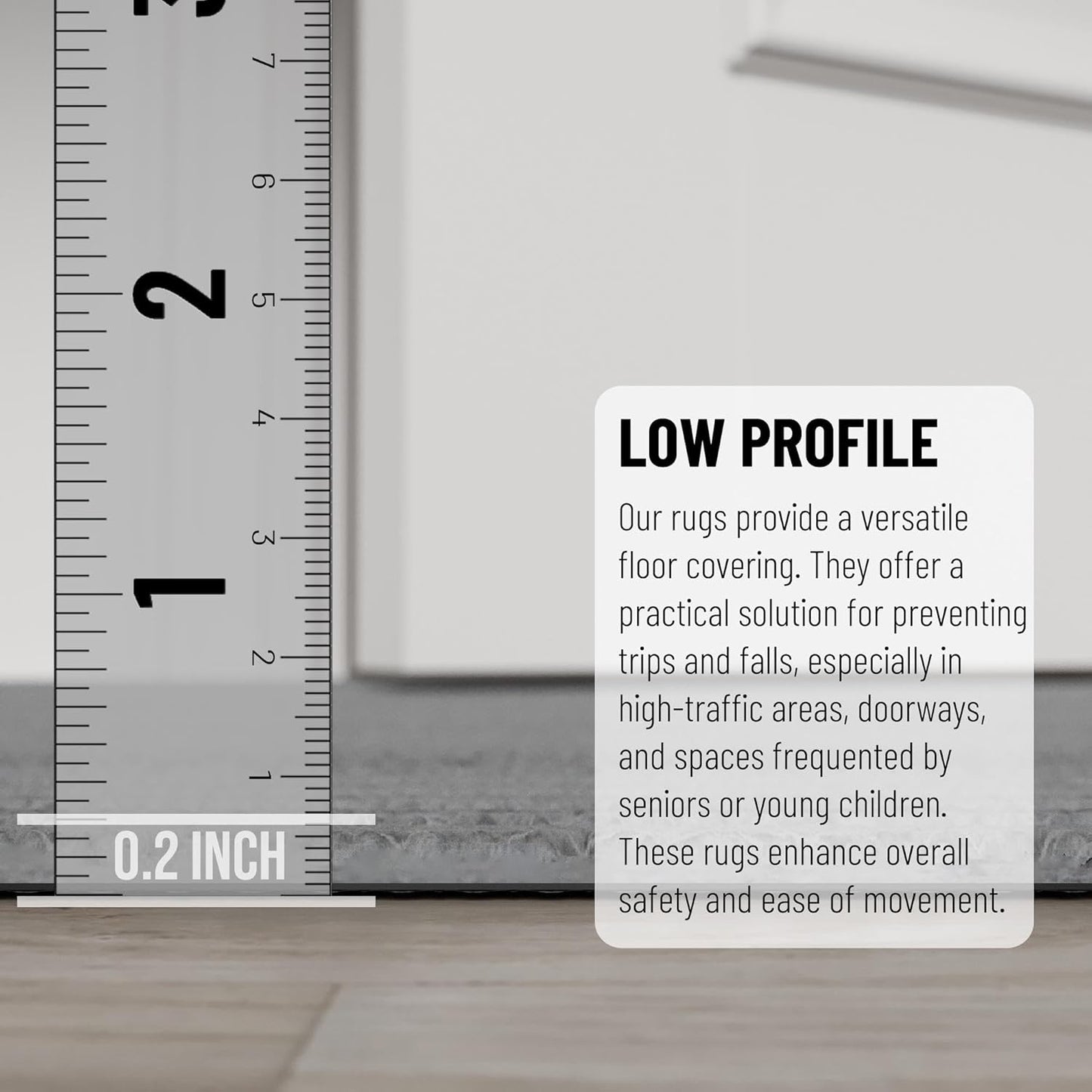 Ottomanson 2' x 26' Hallway Runner with Scraper Pile Extra Durable Non-Slip Rug Mat for Indoor & Outdoor Use - Ideal for Kitchen, Entryway, Patio & Garage - High-Traffic Carpet, Gray