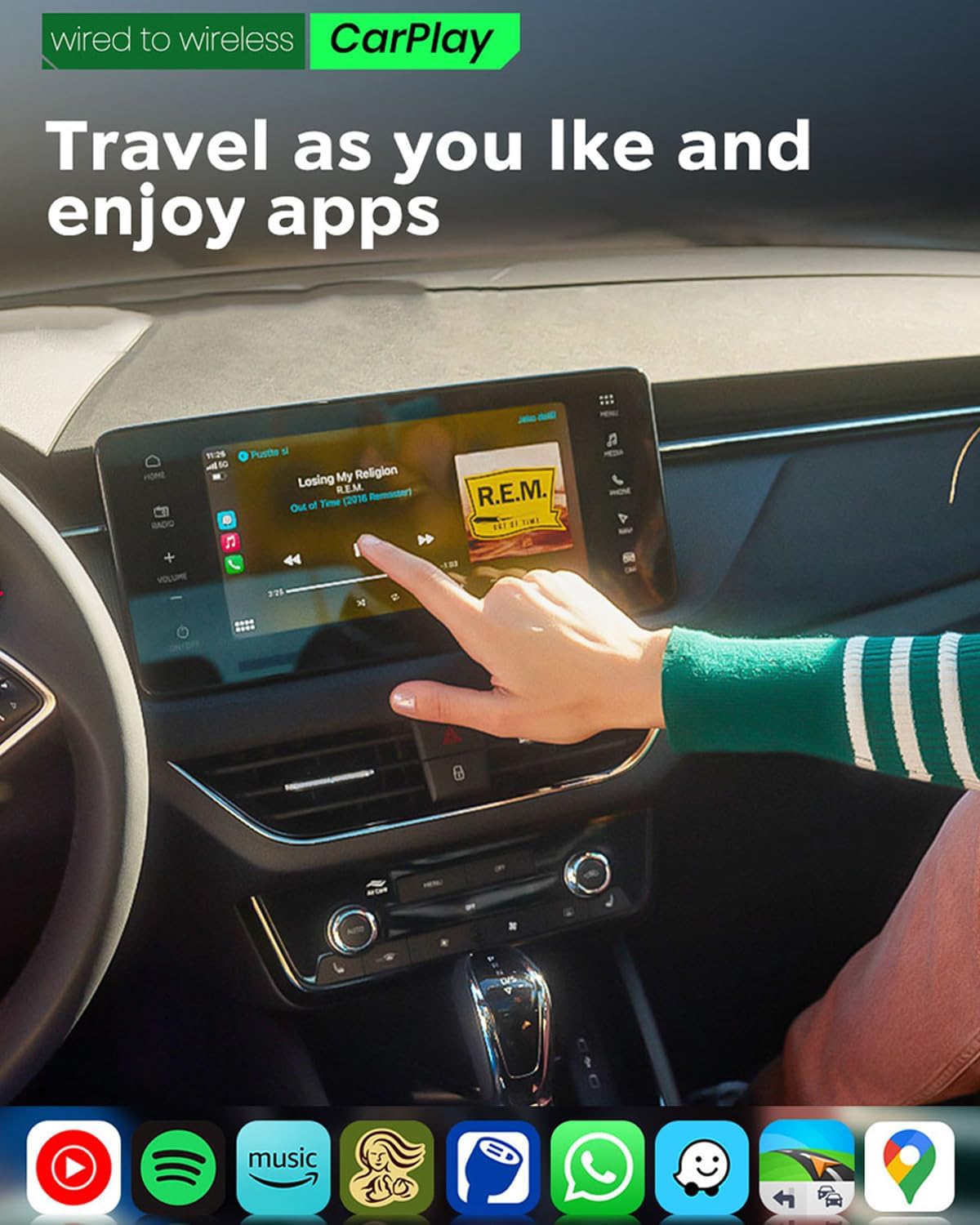 MMB Wireless Carplay Adapter for Apple 2025 Upgrade Mini Apple carplay Fast & Stable, No Delay,Plug and Play Convert Wired to Wireless CarPlay Adapter for iPhone 6+ and 2017+ Cars USB/Type C