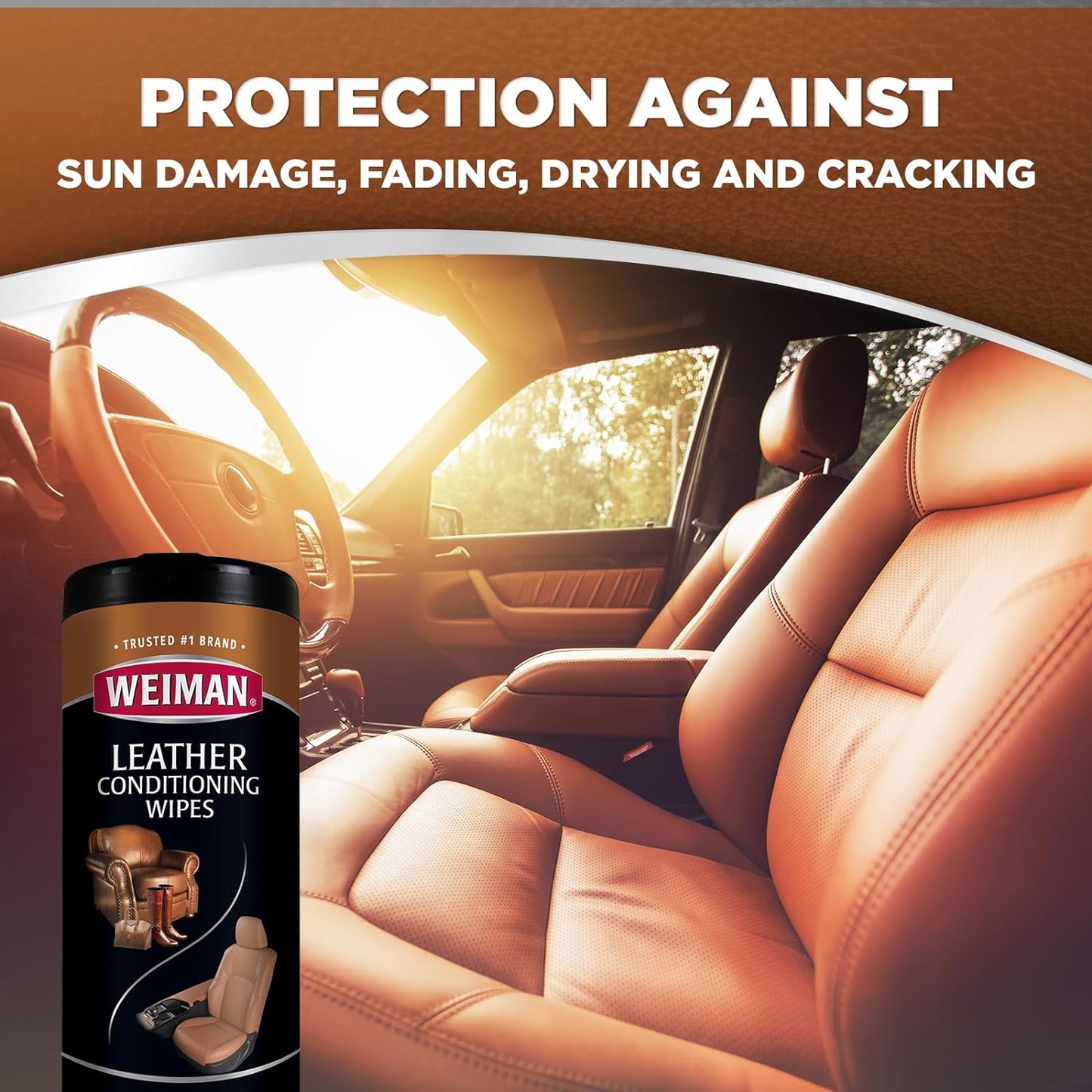 Weiman Leather Cleaner & Conditioner Care Kit | Restores Leather Surfaces | Ultra Violet Protectants Help Prevent Cracking or Fading of Leather Furniture, Car Seats, Shoes