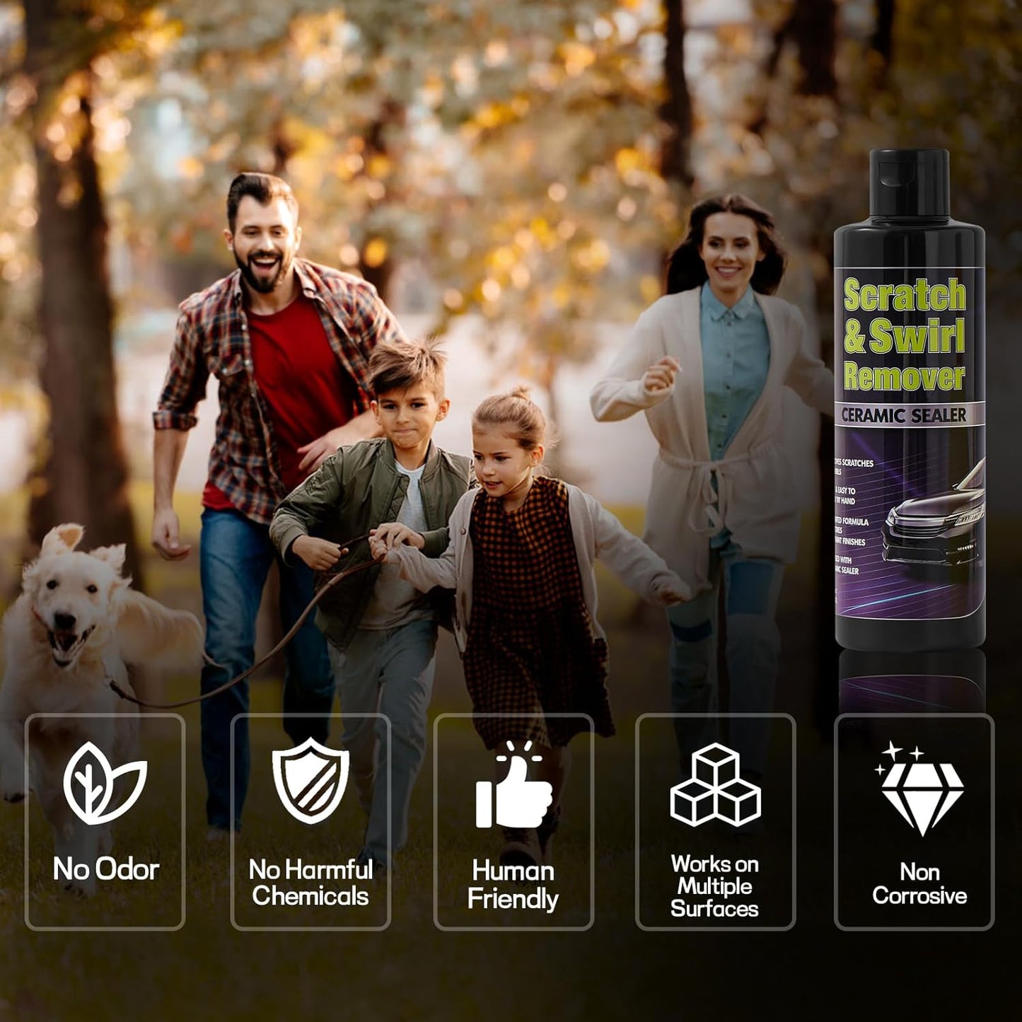 Upgraded Car Scratch Remover Kit, Scratch Remover for Vehicles ＆ Cars, Car Paint Scratch Repair, Polishing ＆ Rubbing Compound Paint Restorer with Applicator Pad, add Gloss ＆ Shine 16OZ