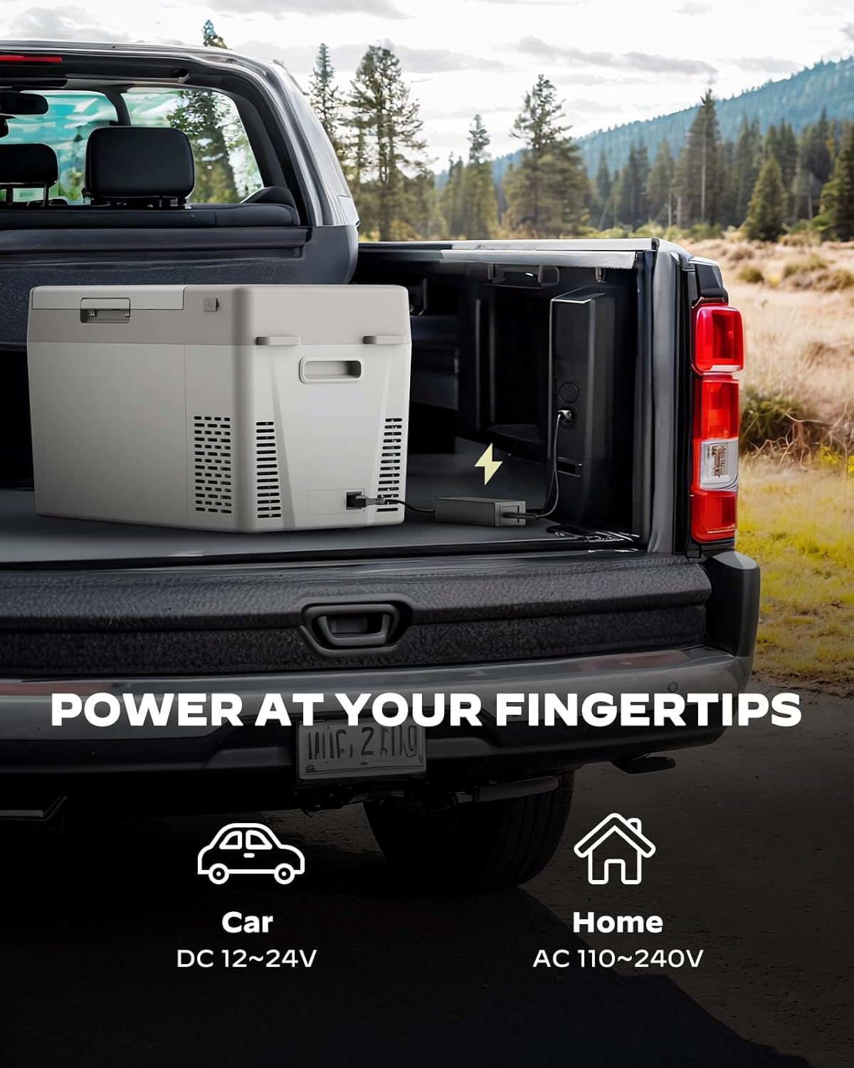 Marsail 12V Car Fridge 25QT Portable Freezer -4°F to 68°F, Compressor Cooler for Camping Travel Truck RV Home, Efficient Cooling & ECO Mode, White