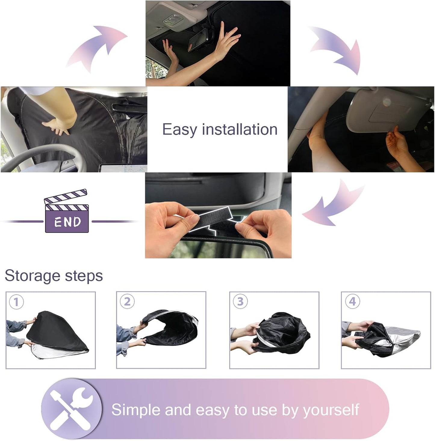 LUWU for 2025 2026 Toyota Camry Windshield Sun Shade Windshield Sunshades 2025 2026 Toyota Camry Accessories Sunshade Cover Block UV Ray Front Window Sunshade