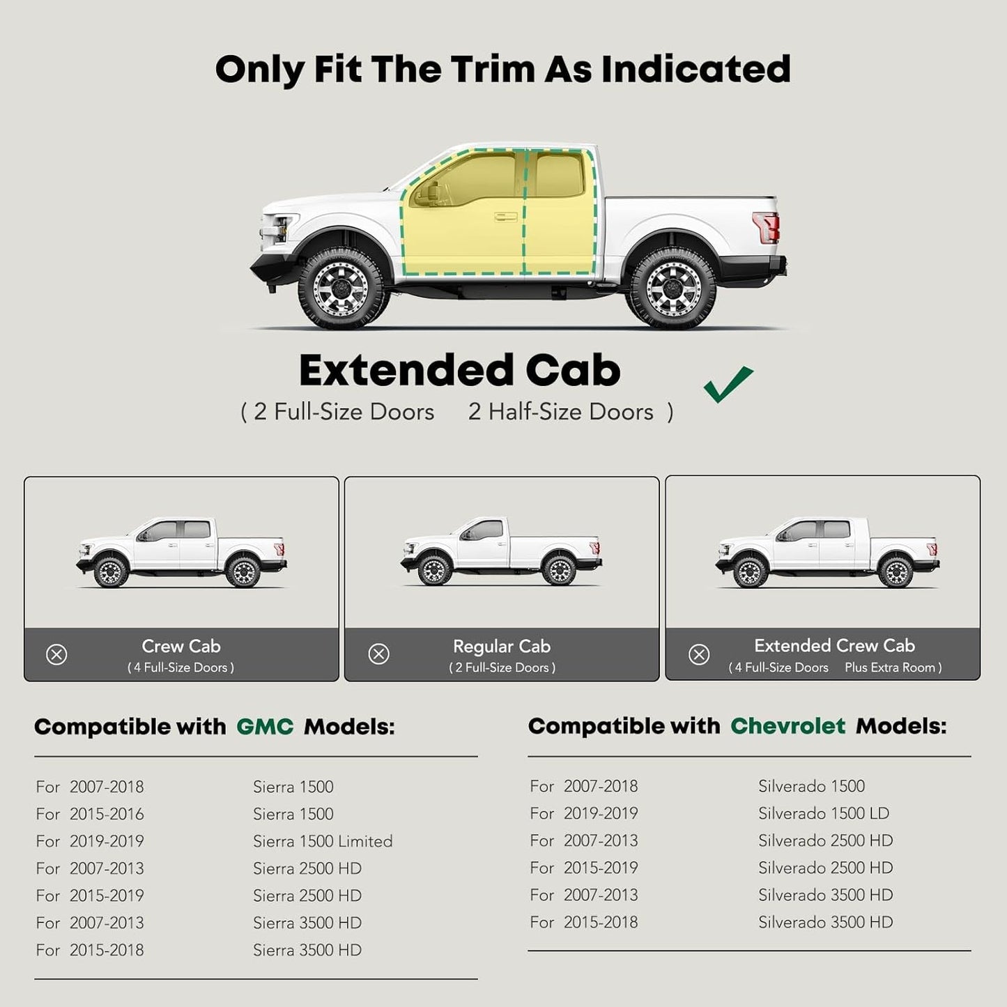 YHTAUTO 5 Inch Running Boards Side Steps Fit 2007-2019 Chevy Silverado & GMC Sierra 1500/2500 HD/3500 HD, Extended/Double Cab, Oval Bent Ends Stainless Steel Polished Chrome, Truck Cab Side Step Rails