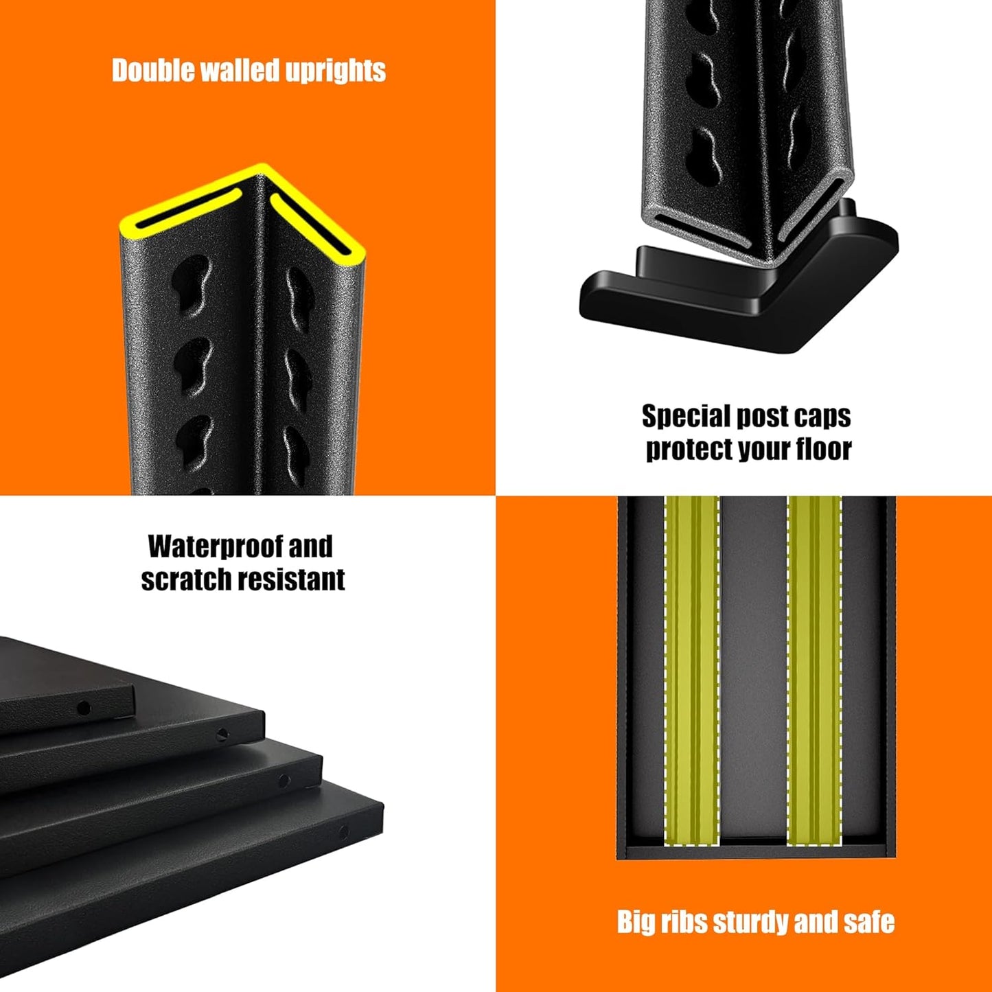 40in Wide Garage Shelving Heavy Duty，2500lbs Large Loads Adjustable Garage Storage Shelves,All Metal Storage Racks and Utility Rack Shelves, 40”W x 18”D x 72”H (Black)