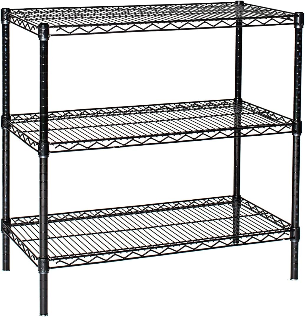 Omega 21" Deep x 54" Wide x 96" High 3 Tier Black Starter Shelving Unit