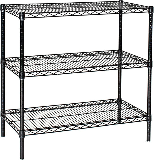 Omega 18" Deep x 18" Wide x 96" High 3 Tier Black Starter Shelving Unit