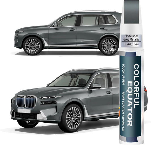 Skyscraper Grey Metallic(C4W/C54) Touch Up Paint for BMW, Car Paint Pen Scratch Repair Two-In-One Touch Up Paint, Premium Car Scratch Remover for Deep Scratches