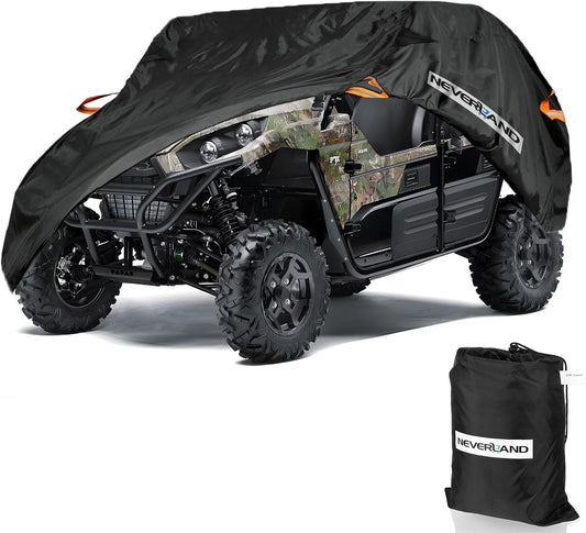 NEVERLAND UTV Cover Heavy Duty Ranger Cover Waterproof 2-3 Seater/4-6 Seater Side by Side Covers 4 Door All Weather Storage with Reflective Strip Compatible with Polaris RZR General Can-Am Yamaha SxS