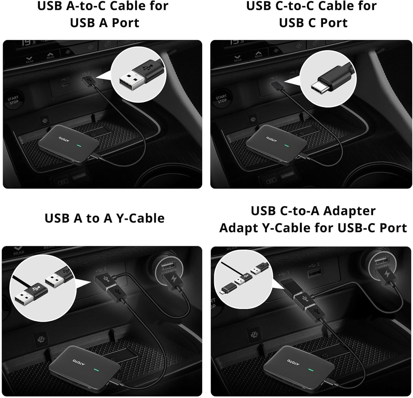 AI Box CarPlay with Bluetooth OBD2 Scnaner，2025 Upgrade Wireless CarPlay Adapter Compatible with YouTube, Plug & Play Smart AI Box Support DriveChat, Dual Bluetooth, Dual Wi-Fi, (CB4A-BK-S01)