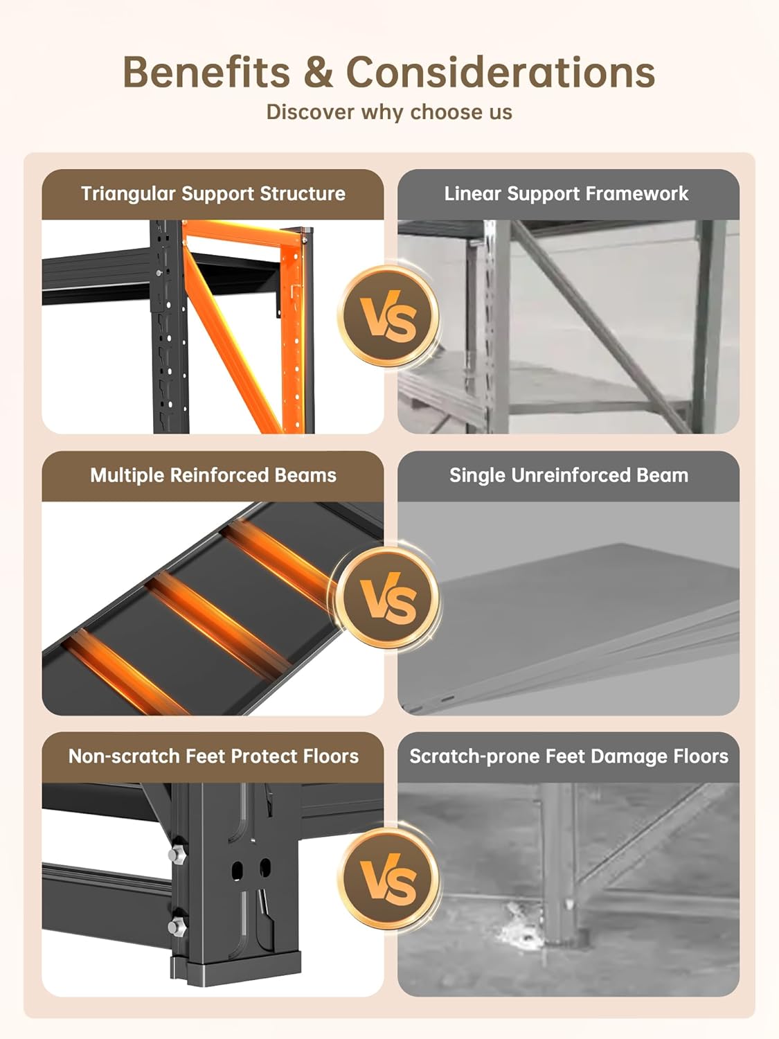 4-Tier Storage Shelves,63" H Heavy-Duty Garage Shelving Unit,Adjustable Industrial Metal Shelf System,3,000lbs Capacity,Tool Organizer for Garage,Workshop,32" W*20" D*63" H,Black