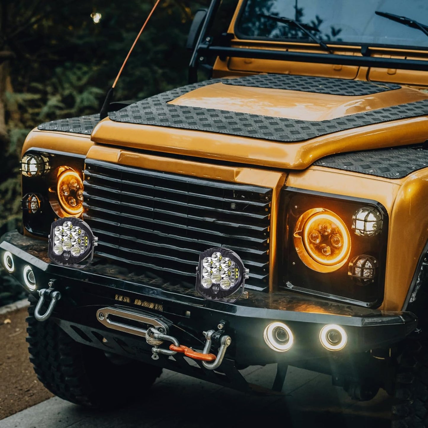 LIGBT 2PCS 5 Inch Round LED Offroad Light with DRL 90W LED Light Pods 270° Wide Range Super Bright White Side Shooter for Pickup Truck ATV UTV SUV