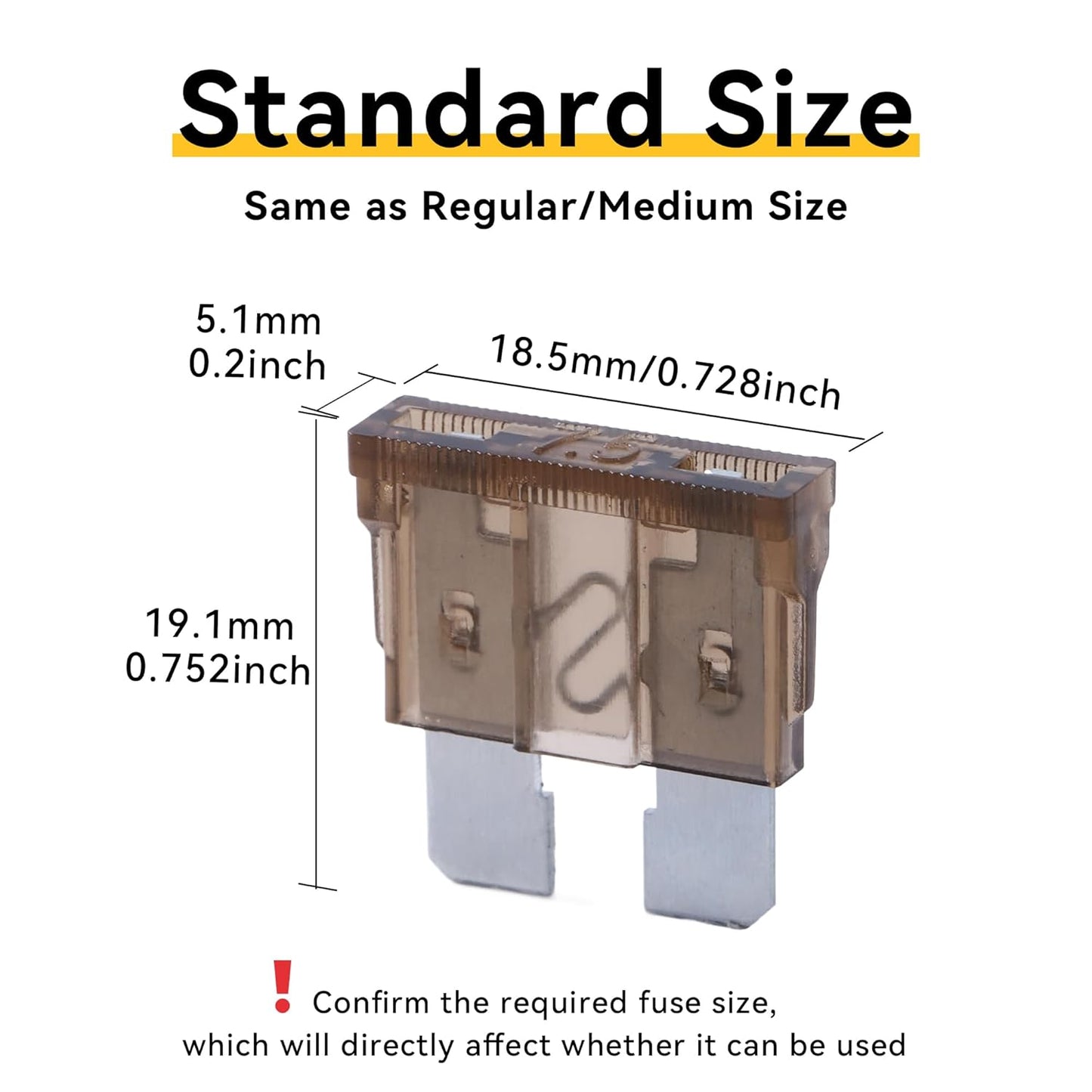 100 Pack Auto Fuses 7.5 AMP ATC/ATO Standard Regular Fuse Blade 7.5A Car Truck Boat Marine RV