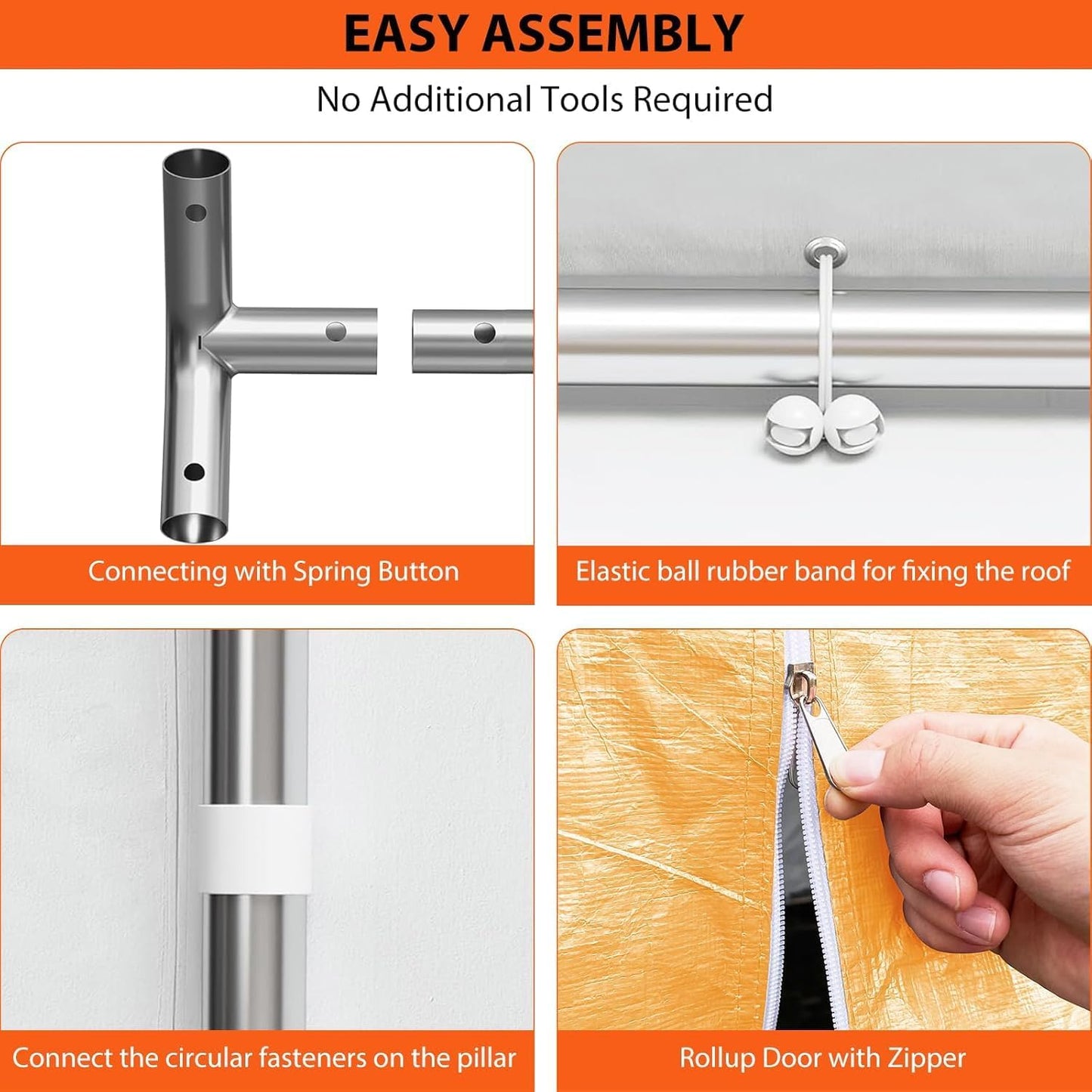 13x25FT Heavy Duty Carport, Outdoor Garage Canopy with 4 Roll-Up Doors and Mesh Windows, Large Portable Shelter Tent for Car, Truck, Boat, Party, Market