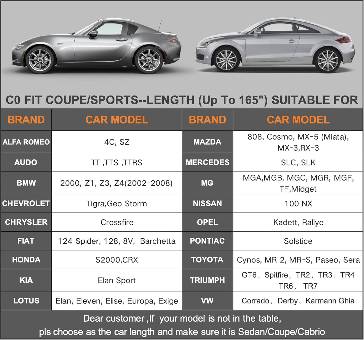 Kayme Car Cover Waterproof All Weather for Automobiles, Universal Fit for Sedan/Sports/Coupe Car Fit Mazda Miata MX5, Honda S2000.(up to 165 inch)