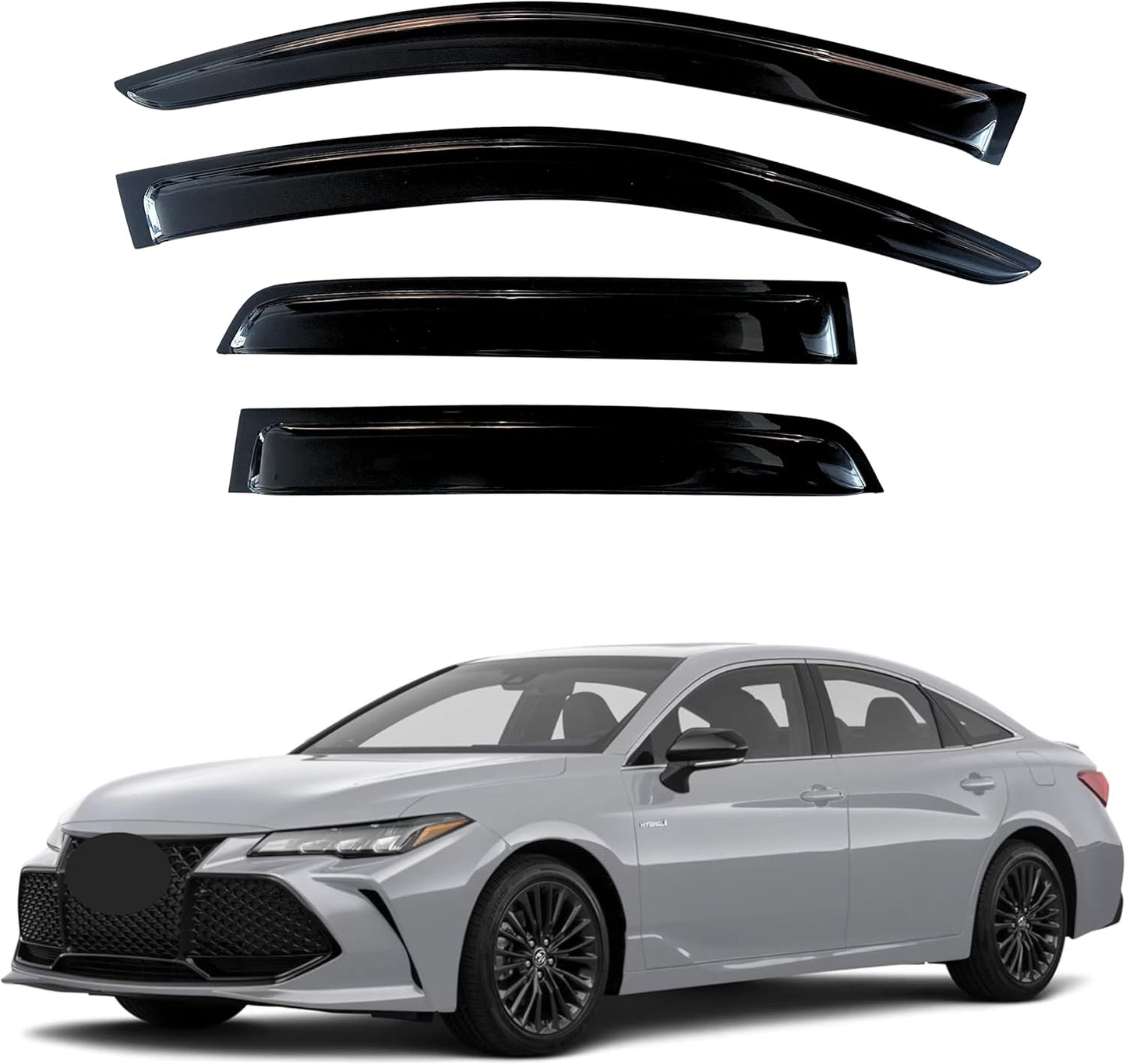 KPY Window Visor Compatible with Toyota Avalon 2019-2022, 4PC Rain Guard Side Window Vent Deflectors Tape-On Style, 2019 2020 2021 2022