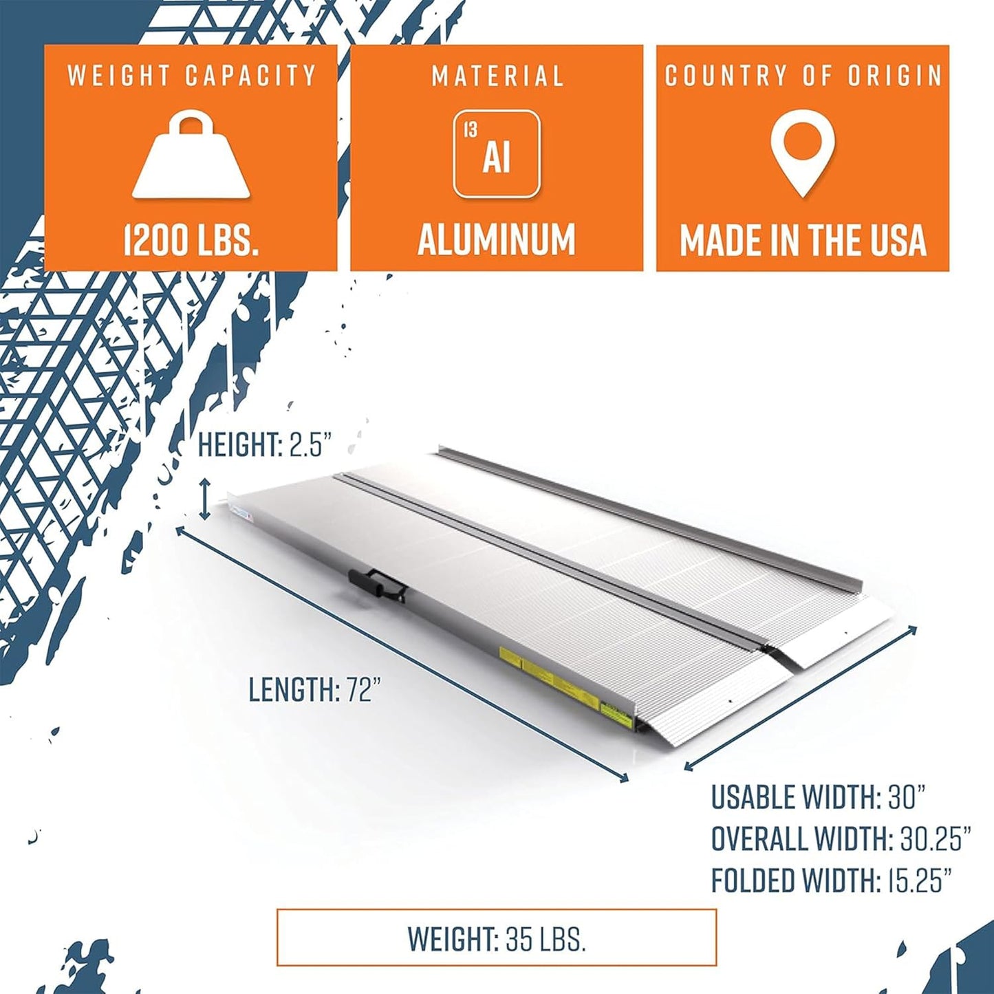 EZ-ACCESS TRAVERSE Singlefold Portable Loading Ramp, 6'