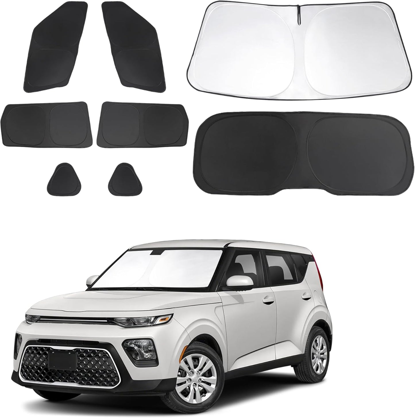 TINGLU Window Shades for Kia Soul 2020-2024 2025 Accessories Car Side Full Windows Windshield Sun Shade Sun UV Rays Privacy Protection for Camping 8PCS