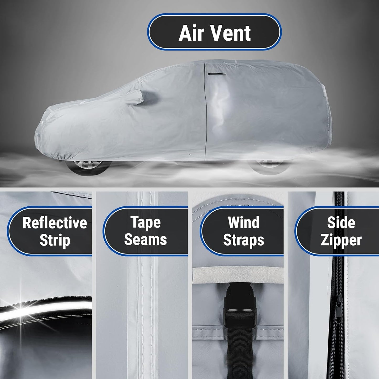 iCarCover Premium SUV Car Cover for 1978-1996 Ford Bronco w/o Spare Tire, Waterproof Car Cover for All Weather, Rain Snow UV Sun Protector for Automobiles, Full Exterior Covers Indoor Outdoor