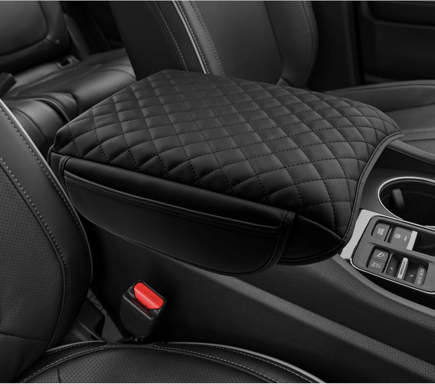 LUWU 2026 Passport Center Console Cover Compatible with 2026 Honda Passport RTL/TrailSport Accessories 2026 Passport Armrest Cover Armrest Console Cover (Thick Black)