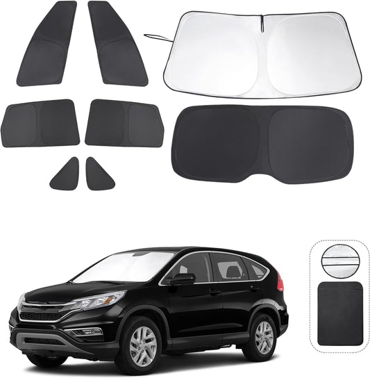 TINGLU Window Shades for Honda CR-V 2012 2013 2014 2015 2016 Accessories Car Side Full Windows Rear Triangular Windshield Sun Shade Sun UV Rays & Privacy Protection for Camping,Napping&Relaxing 8PCS