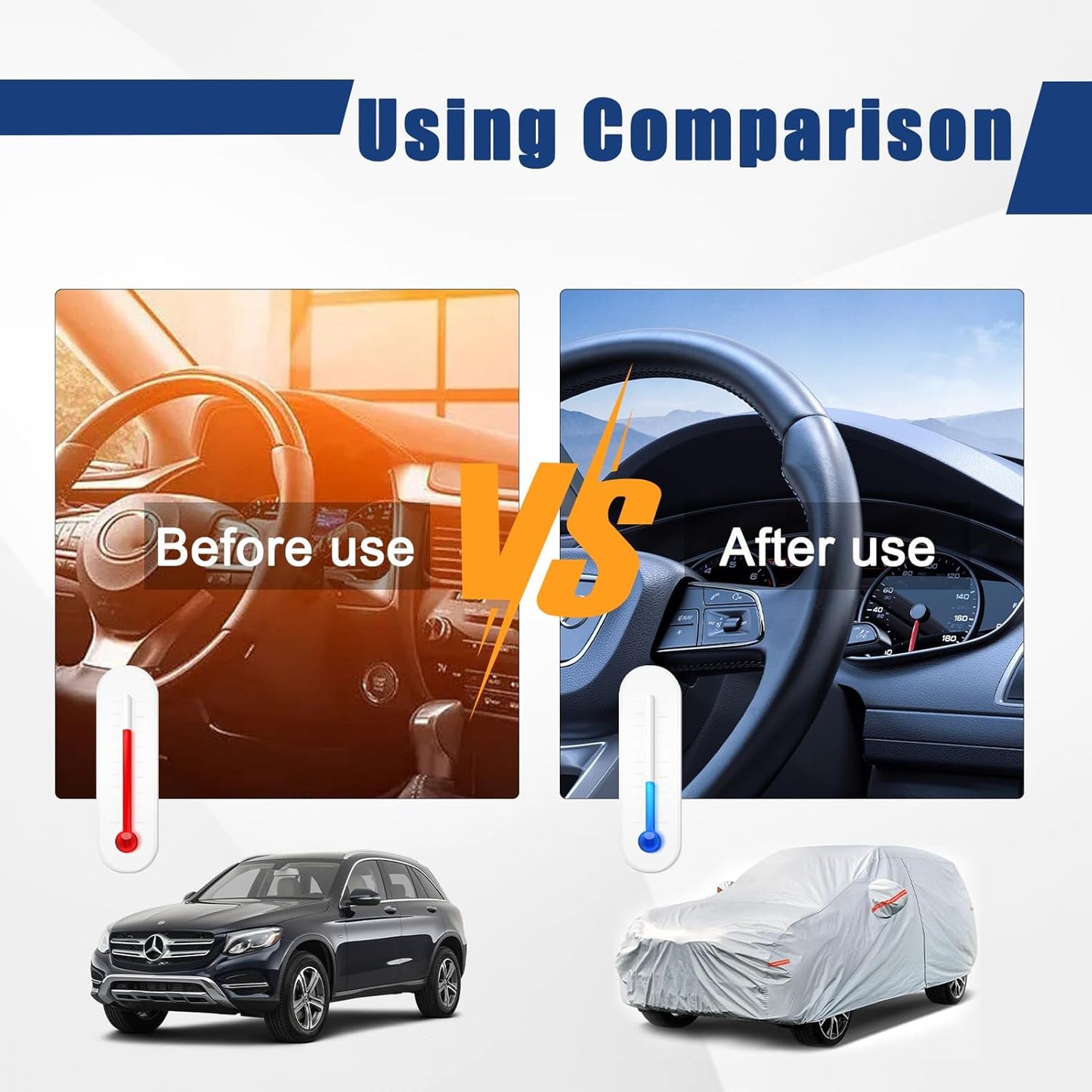 Kayme 6 Layers SUV Car Cover Custom Fit for Subaru Ascent（2018-2025） Waterproof All Weather for Automobiles, Outdoor Full Cover Rain Sun UV Protection.Silver