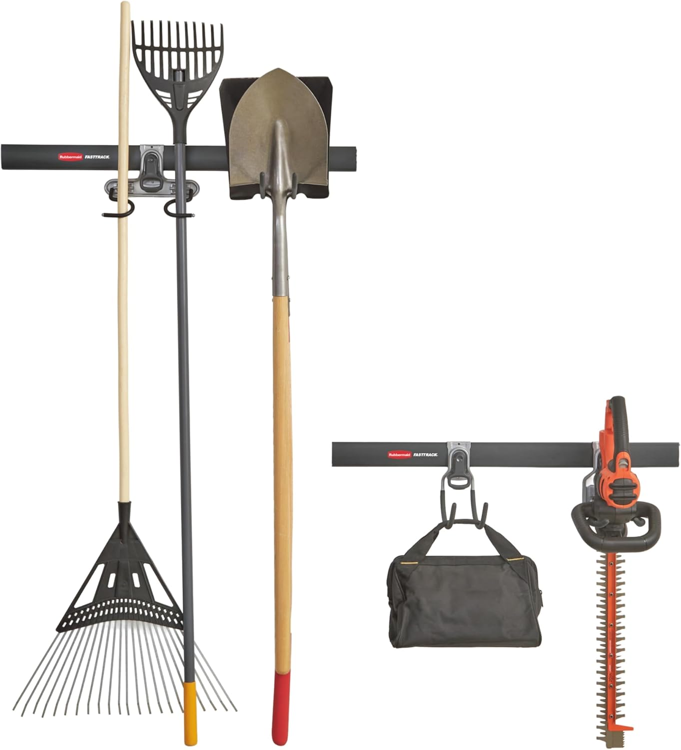 Rubbermaid FastTrack Garage Storage System Tool Hanging Kit, Wall Mount Holder for Garden Lawn Tools/Garage/Home Organization