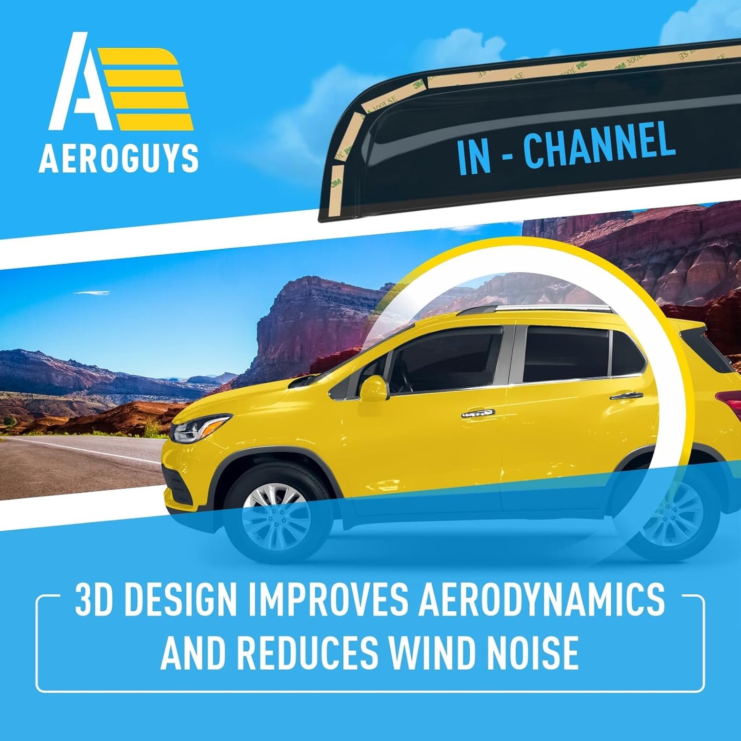 Extra Durable Window Deflectors in-Channel Window Visors Rain Guards Fit for Chevrolet (Chevy) Trax 2014-2022, Sun Visors, Wind Vent for Shades, Exterior Car Accessories - 4pcs. AG0026