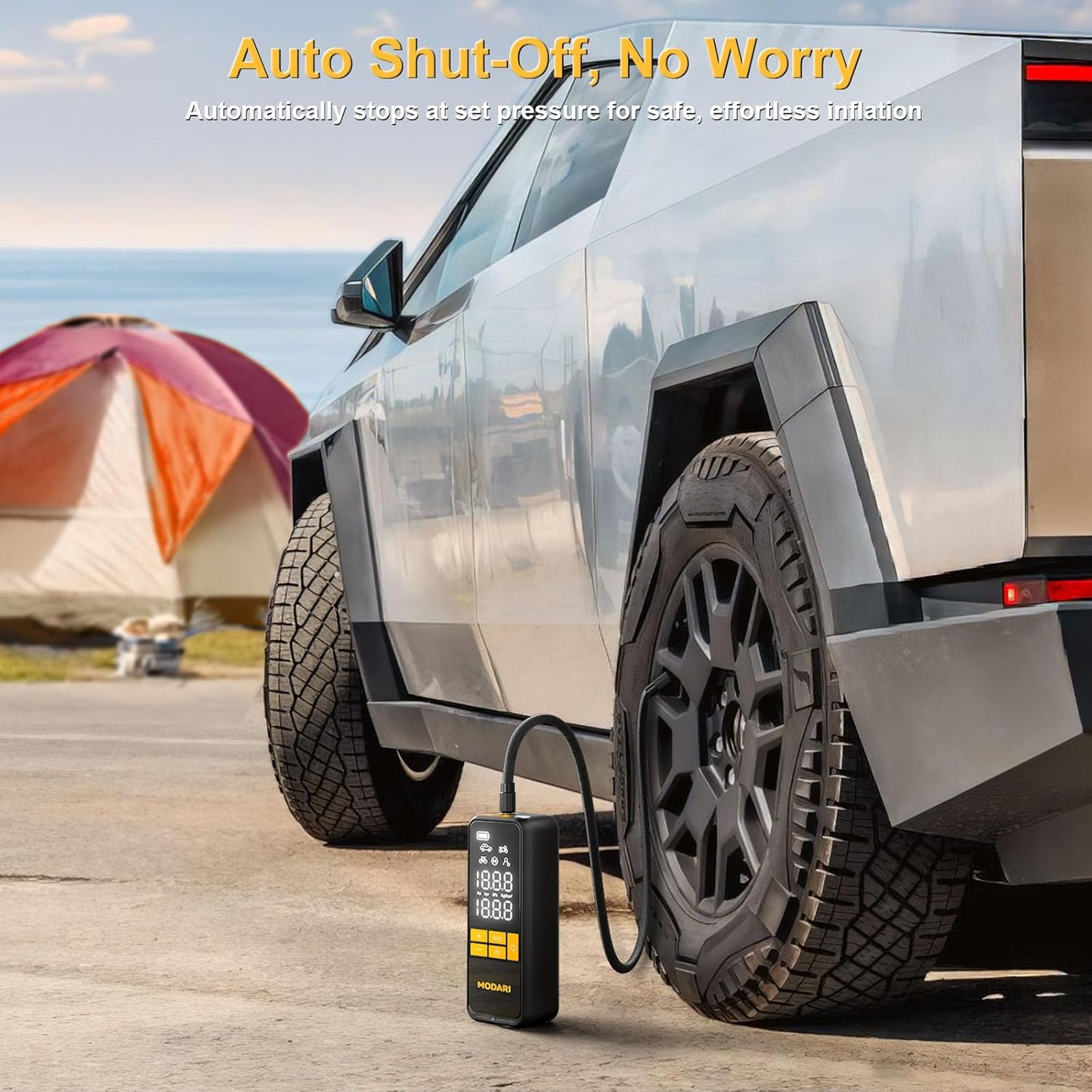 Tire Inflator Portable Air Compressor, 5X Faster 160 PSI Portable Tire Inflator for Car, Built-in Magnetic Storage, Auto Shut-Off Cordless Air Pump for Car Tires, SUV, Truck (No case)