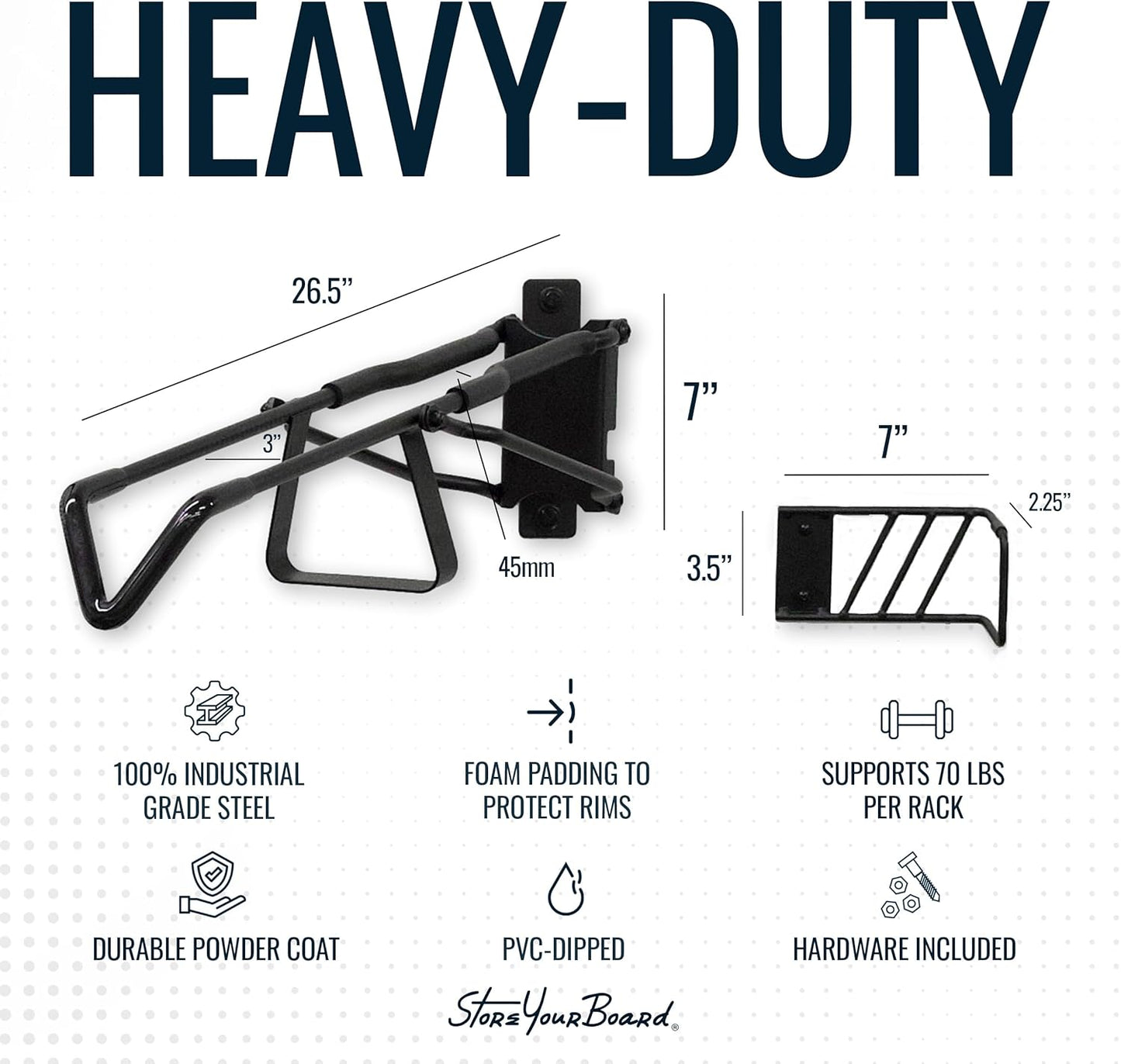 StoreYourBoard SwivelStow Road & Gravel Bike Storage Rack 4 Pack – Heavy Duty Bike Hanger, No-Lift Bike Wall Mount for Garage Bike Storage, Holds 70 lbs, Patent-Pending