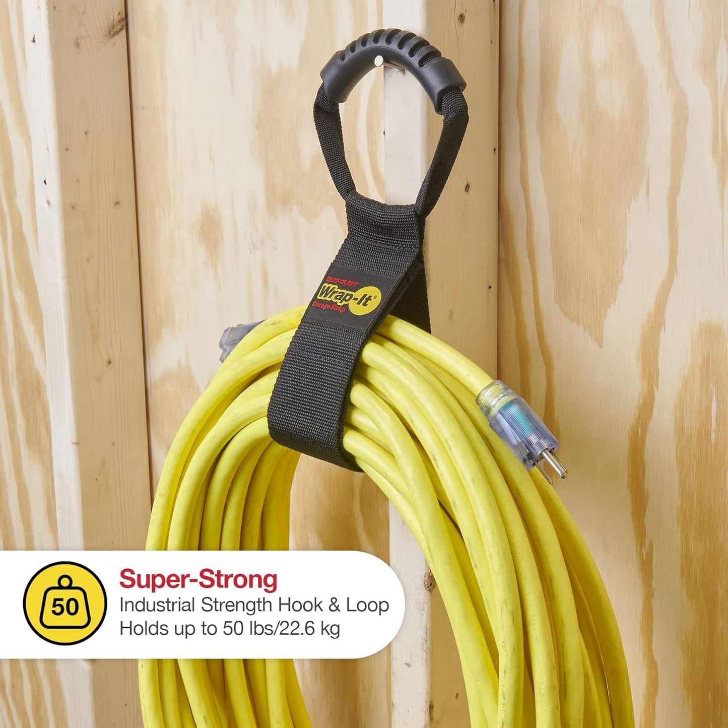 Easy-Carry Wrap-It Storage Straps - 22” (2-Pack) – Heavy-Duty Hook and Loop Cord Carrying Strap, Hanger, and Organizer with Handle for Pool Hoses, Garden Hoses, Cords, Cables and More