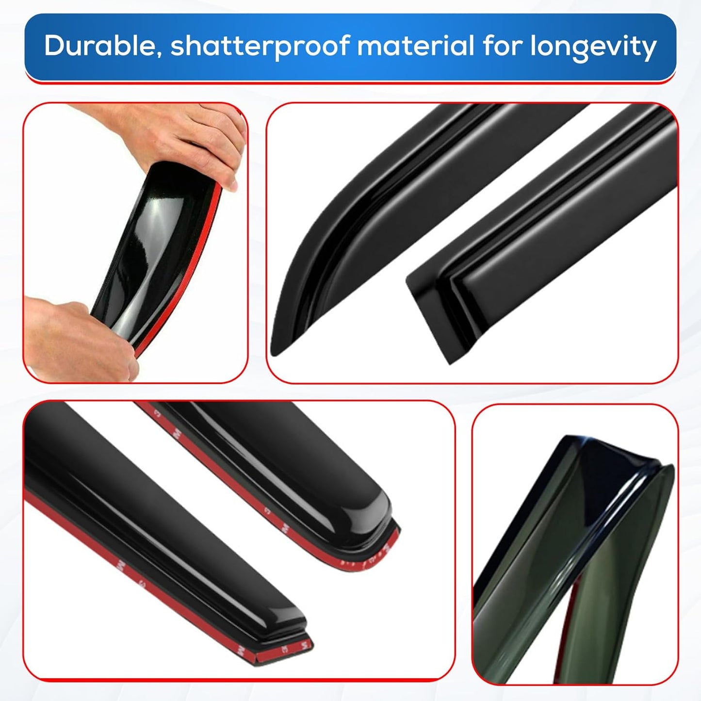 KPY Window Visor Compatible with Nissan Juke 2011-2017, 4PC Rain Guard Side Window Vent Deflectors in-Channel Style, 2011 2012 2013 2014 2015 2016 2017