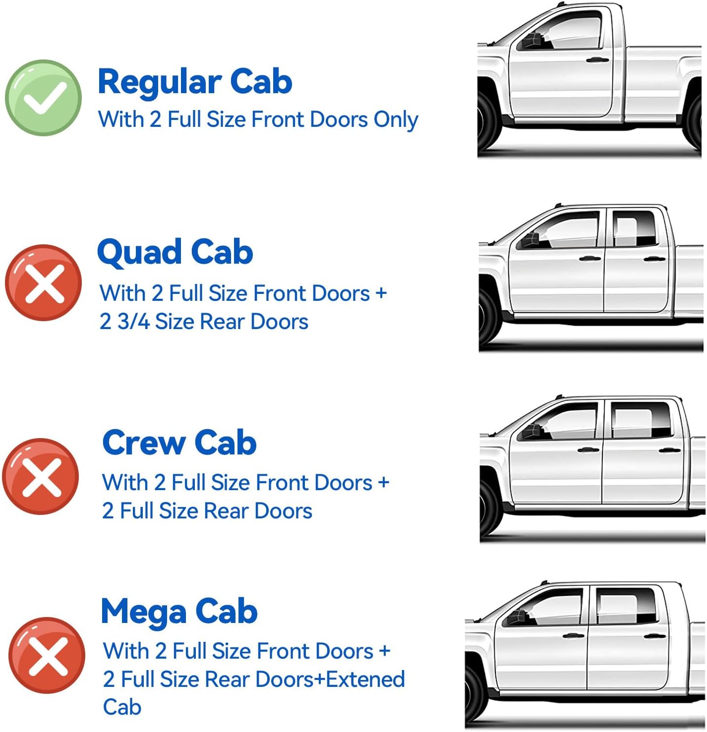 Window Visors Rain Guards for 2007-2013 Chevy Silverado/GMC Sierra 1500 Regular Cab, Window Vent Wind Deflectors Visors Shades for 07-14 Silverado/Sierra 2500HD 3500HD Standard Cab