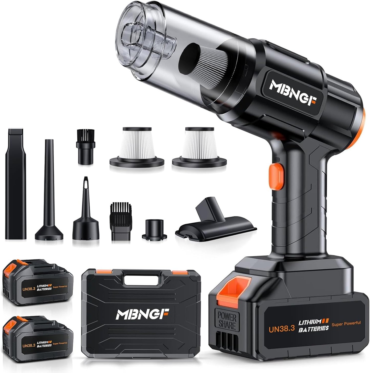 Car Vacuum Portable Cordless,High Power Suction & Blower, Wireless Handheld Vacuum Cleaner for Car, Home, Office, Pet(Coal Black)