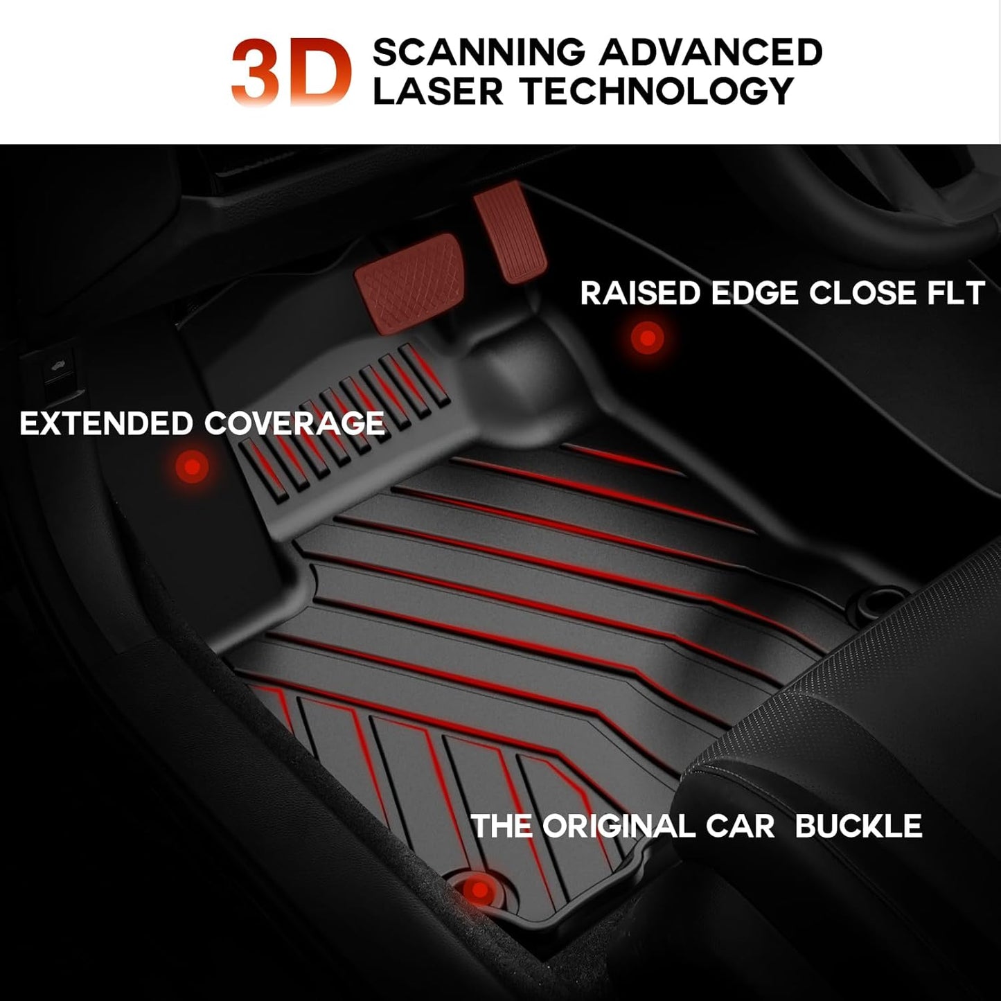 2025 HRV Floor Mats - Original Floor Mats Custom Fit for 2023 2024 2025 2026 Honda HRV & 2025 Acura ADX TPE Rubber Car Mats, All Weather Protection Floor Liners for HR-V Accessories 1st & 2nd Row