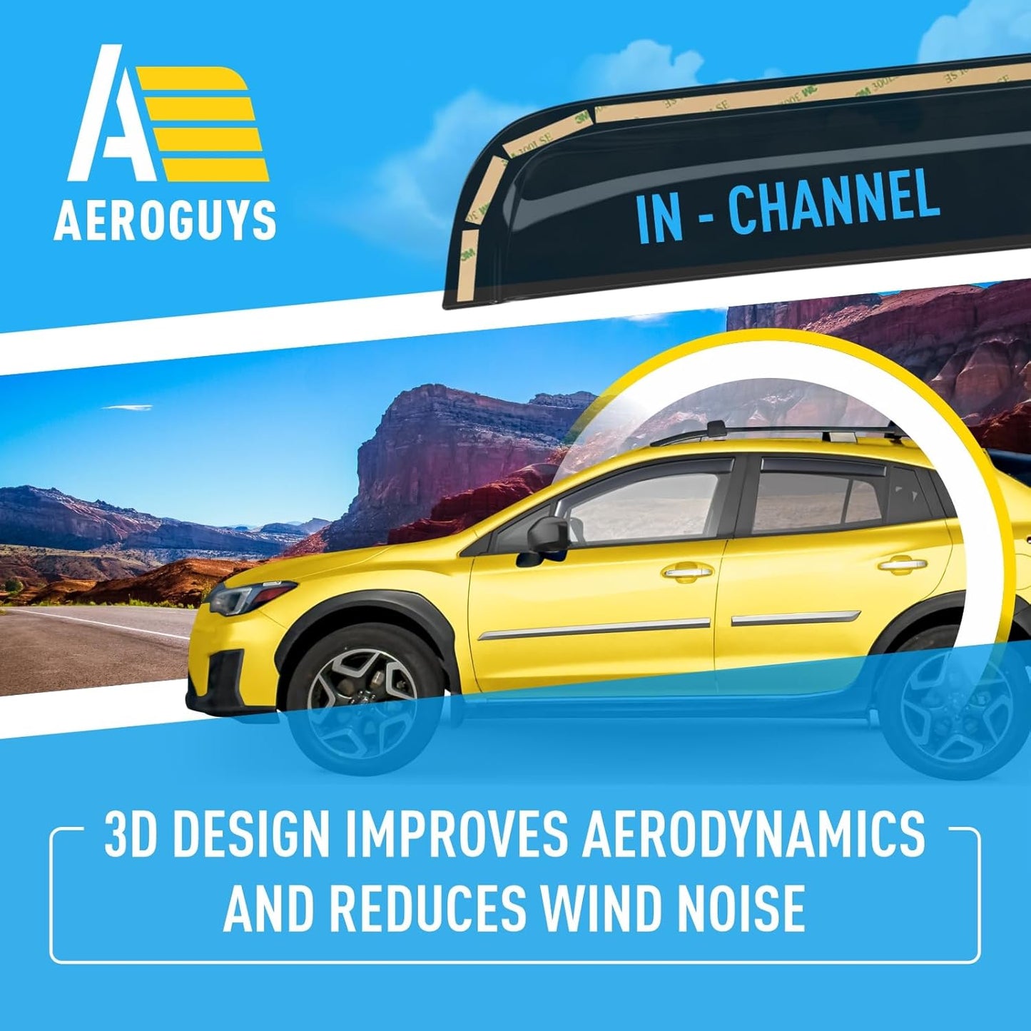 Extra Durable Window Deflectors in-Channel Window Visors Rain Guards Fit for XV Crosstrek 2018-2023, Sun Visors, Wind Vent for Shades, Exterior Car Accessories - 4pcs. AG0837