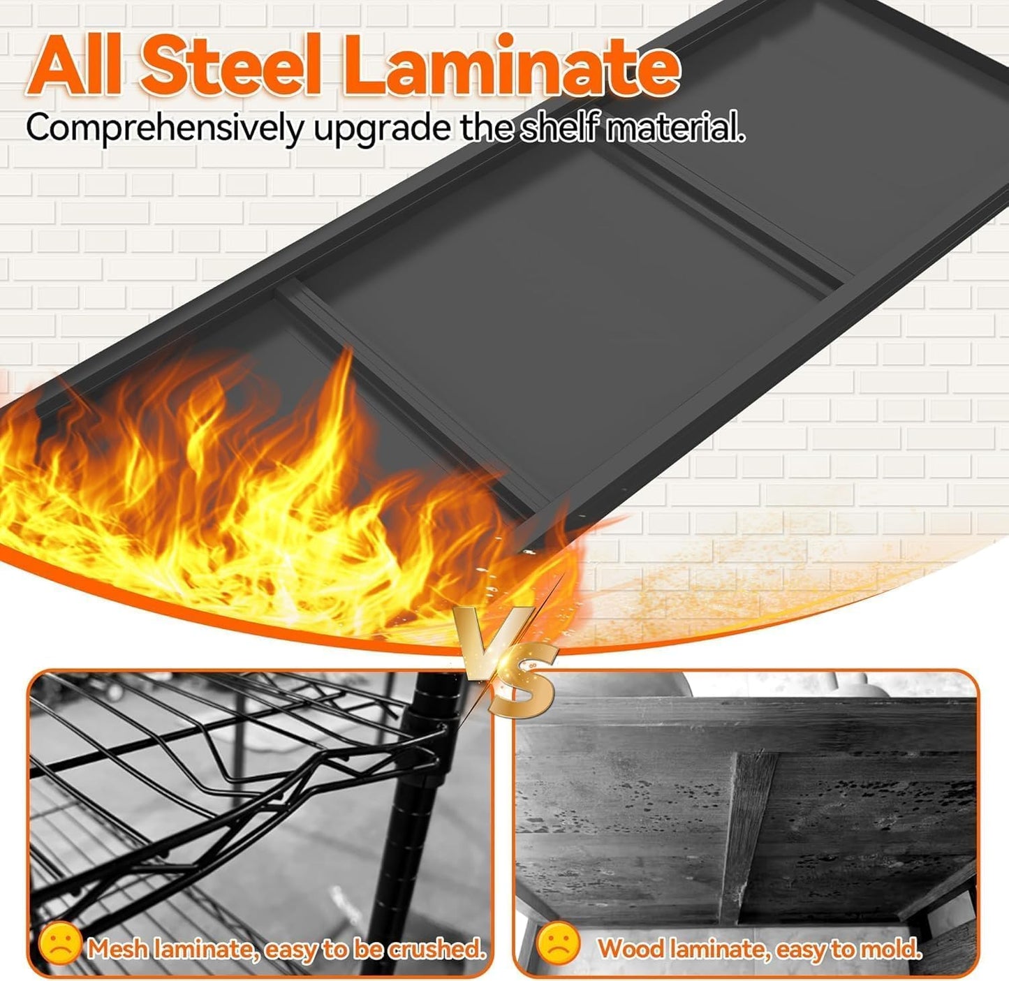 Adjustable 5-Tier Garage Shelving, Heavy Duty Steel Storage Rack, High Load Capacity, Ideal for Garage, Warehouse, or Home Organization (5-Tier 72" H x40 W x 18" D)