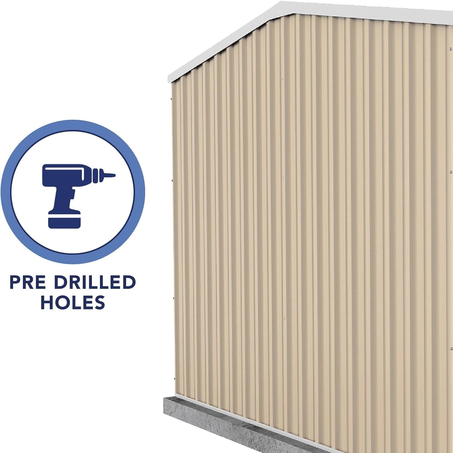 Absco Premier Storage Sheds, 10'x10' Metal Garage, DIY Backyard Shed, Utility Tool Storage, Weather & Wind Resistant Aluminum Panels & Steel Frame, Maintenance-Free, 12 Year Warranty, Classic Cream