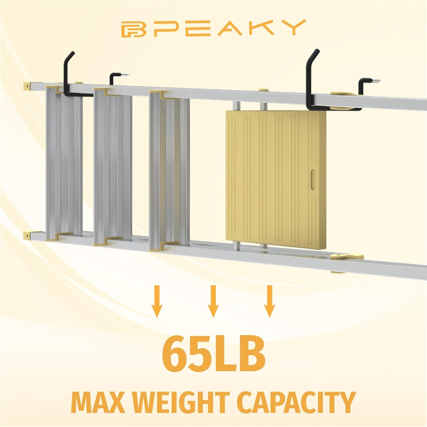 Screw in Ladder Hook, Black Heavy Duty Tool Holders 4PC, Bike Hooks, Wall Mount Garage Storage Hanger, Shelf Organizer for Hanging Bike, Ladder, Folding Chair, Cord