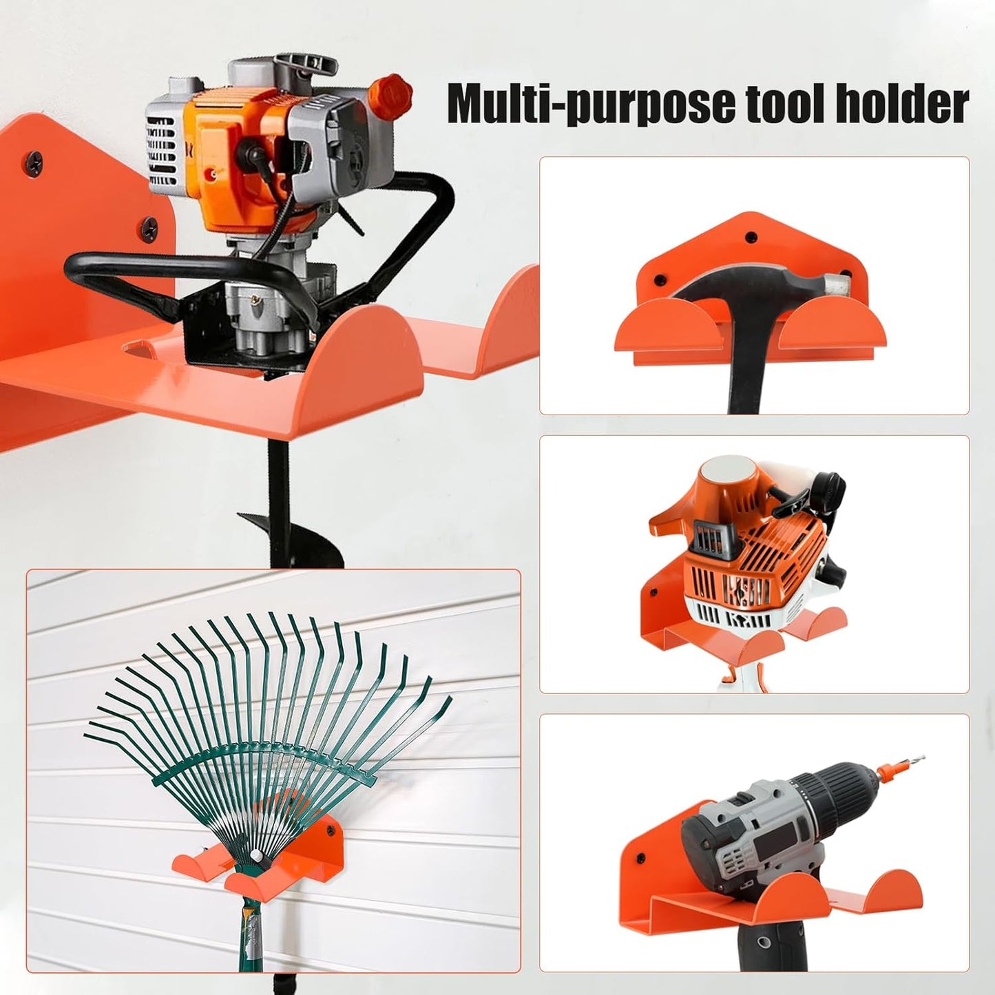 Weedeater Hanger Wall Mounted Grass Trimmer Rack Heavy Duty Garden Tool Hanger Steel Weed Whackers Holder Hedge for Grass Garden Tools