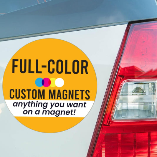 Magnet Me Up Customizable 30 Mil Round Magnet- 6”, Weatherproof Car Magnet for Businesses, Sports Teams, Fundraiser, Personal Expression- Custom Text & Logo- Strong Magnetic Vinyl for Vehicles