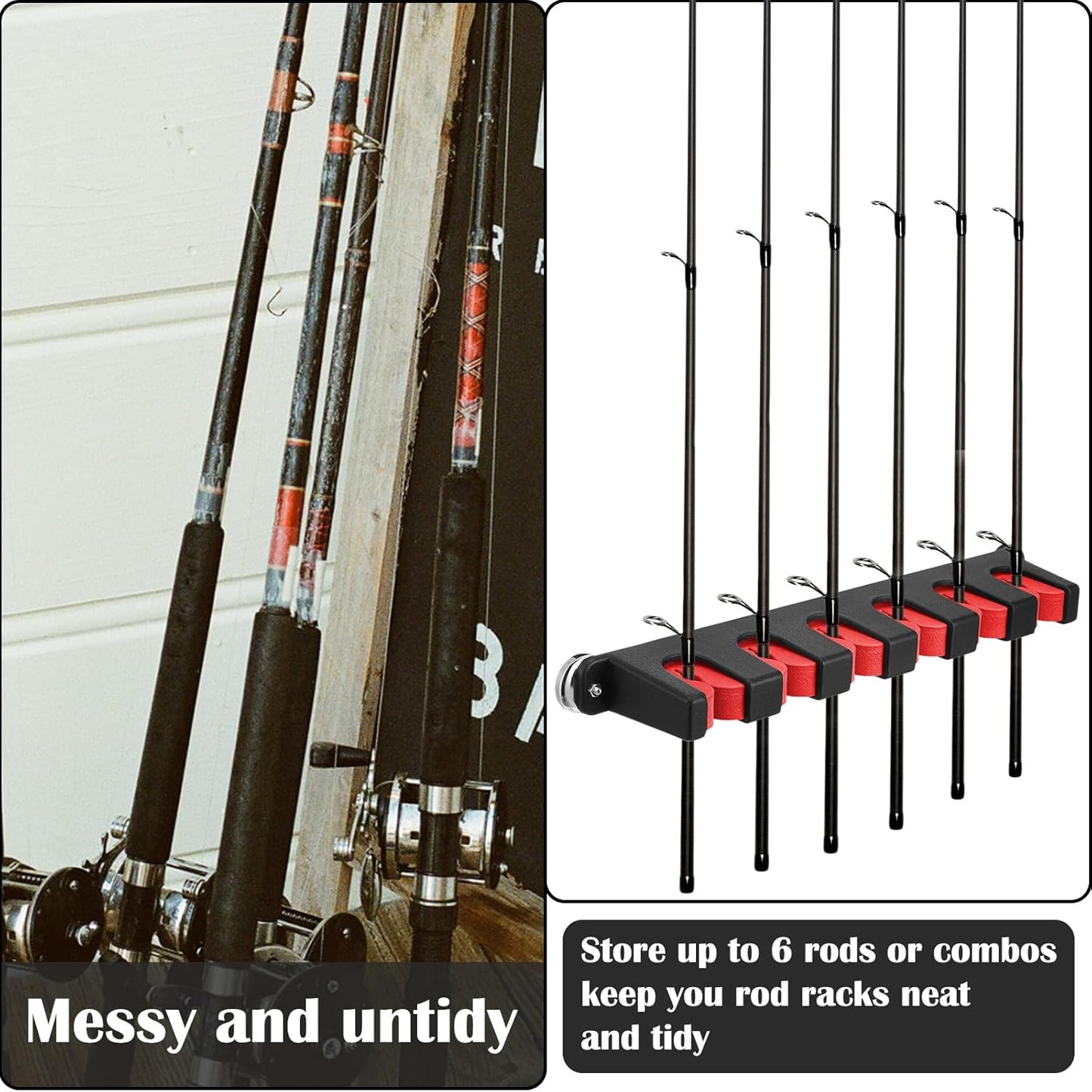 2 Pcs Magnetic Fishing Rod Holder for Car Fishing Pole Rack Vertical Rod Storage Holders for Truck Bed Boat Wall Garage Door