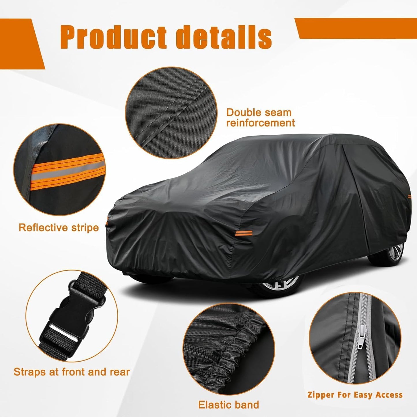 Kayme 7 Layers Car Cover Custom Fit for Chrysler Voyager/Pacifica Minivan (2016-2025) Waterproof All Weather for Automobiles, Outdoor Full Cover Rain Sun UV Protection.Black