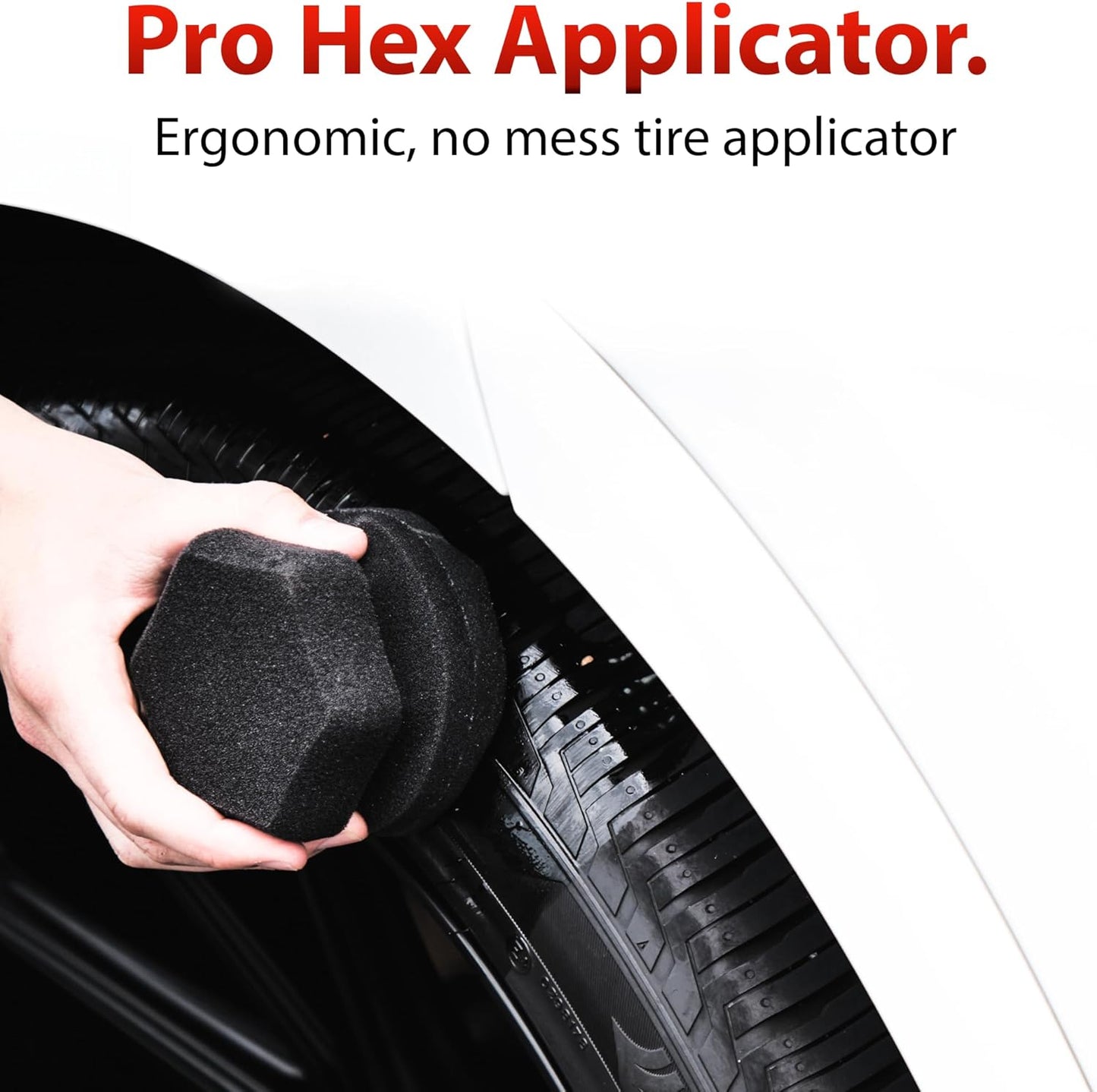 Adam's Polishes Pro Tire Hex Grip Applicator (3 Pack) - Tire Shine Car Detailing Foam Sponge Tool|Car Cleaning Supplies After Car Wash Tire Cleaner | for Vinyl Rubber & Trim Accessories-Wheel Cleaner